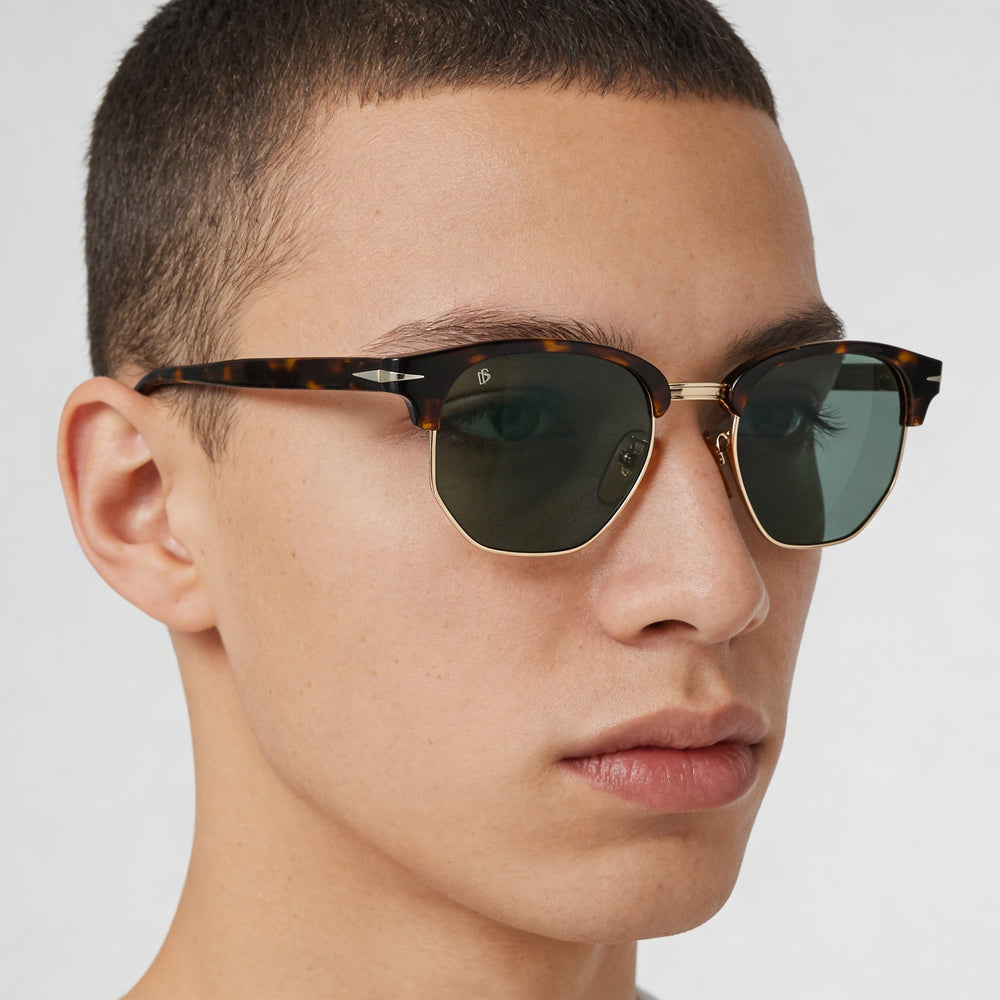 David Beckham Db 1002/S Unisex Dark Havana Green Polyamide Frame Havana Acetate Lens UV Protection 51-21-145mm