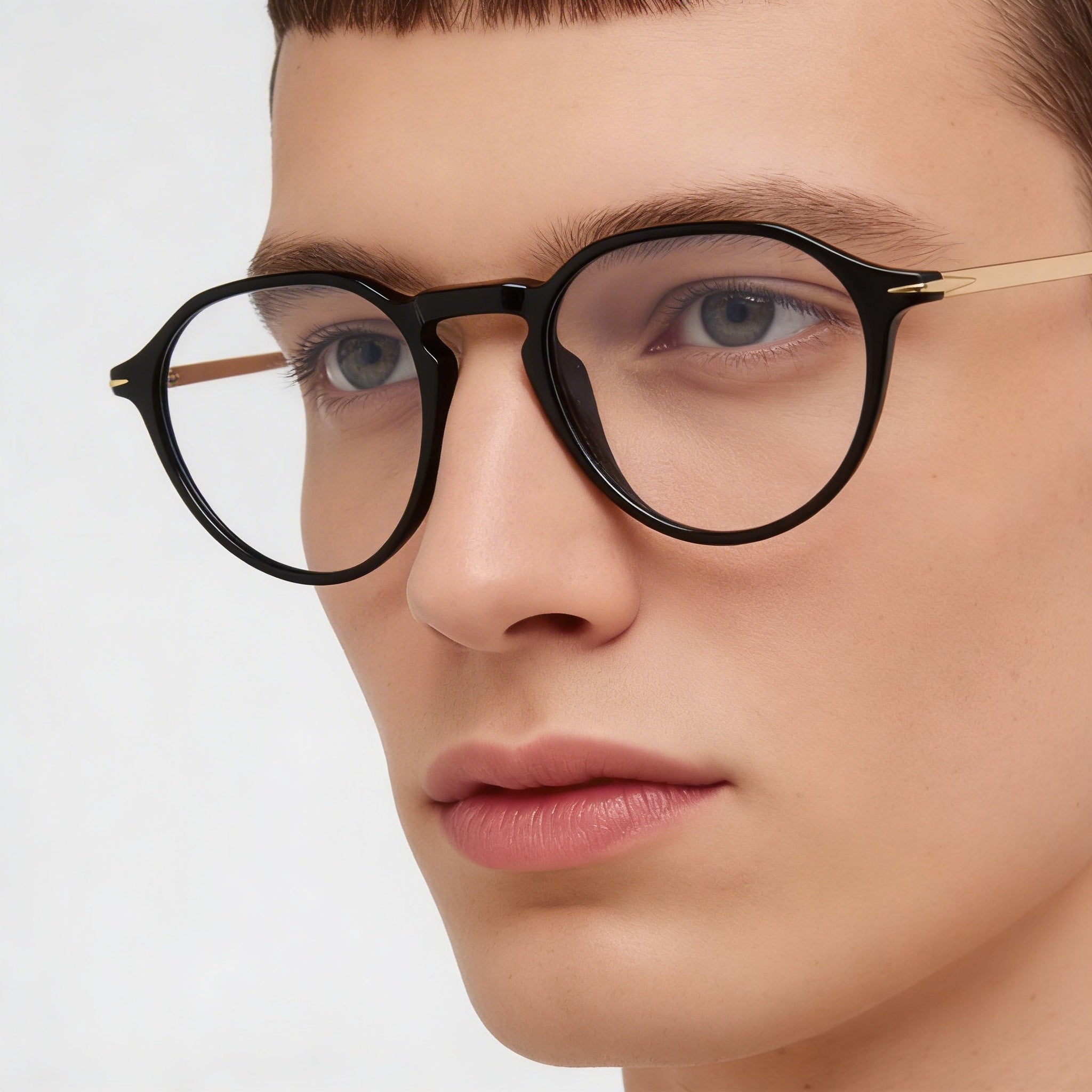 David Beckham DB 1105 Unisex Acetate Non-Polarized Black Gold Blue Filter Eyewear Frame 49mm, Photo 4