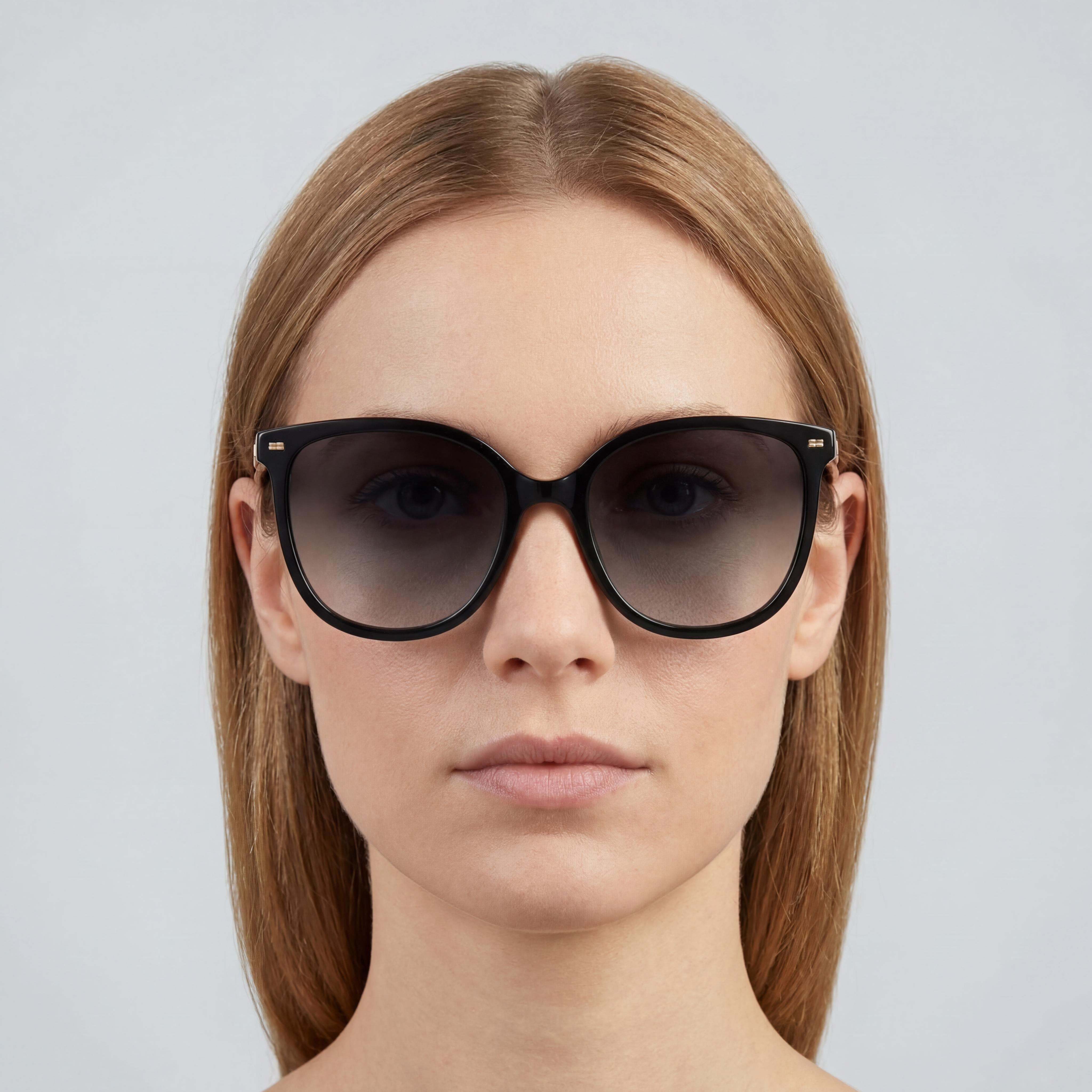 Carolina Herrera Clásicas Unisex Plástico Negro Nude Montura Gris Oscuro Degradado, Lentes Gris Oscuro Degradado, No Polarizadas con Protección UV 55mm, Photo 4