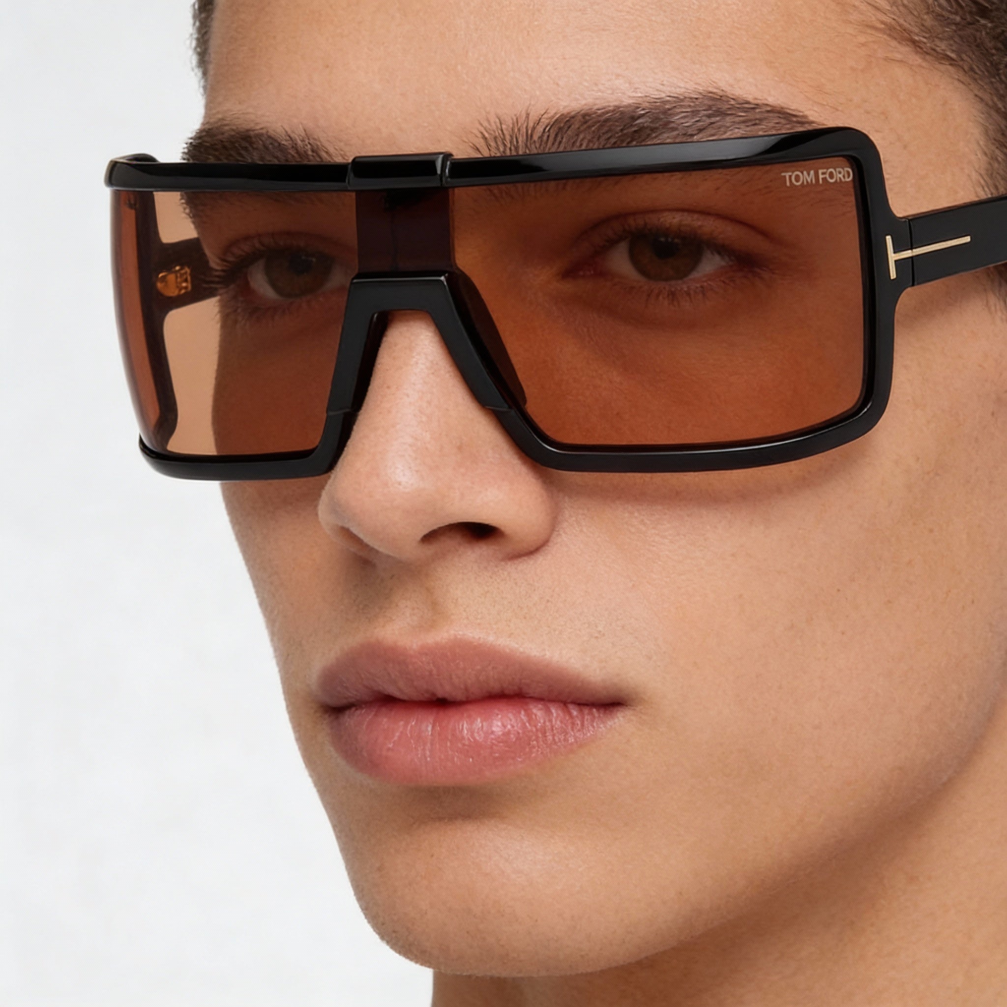 Tom Ford Contemporary Unisex Sunglasses, Black Brown Plastic Frame, Gradient Black to Brown Lenses, UV Protected, Non-Polarized 110, Photo 4