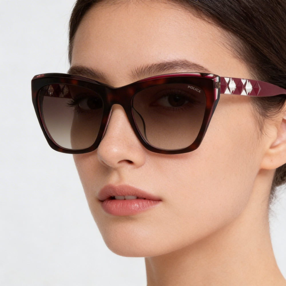 Police Casual Women's Avana Fuxia Acetate Frame Polycarbonate Non-Polarized Lens Sunglasses 54mm