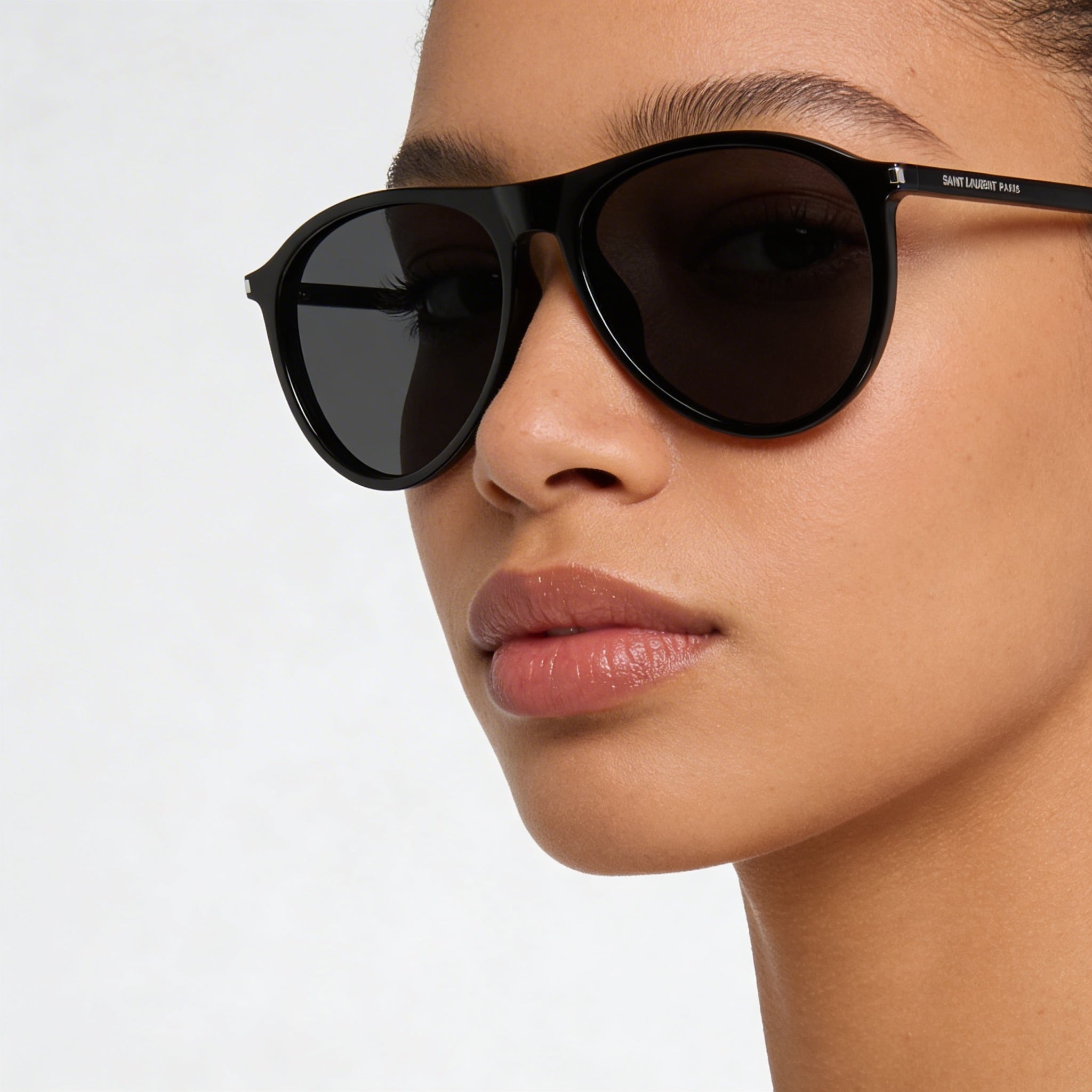 Yves Saint Laurent SL 667 Aviators Women's Black Acetate Frame Black Plastic Non-Polarized Lenses 56mm, Photo 4