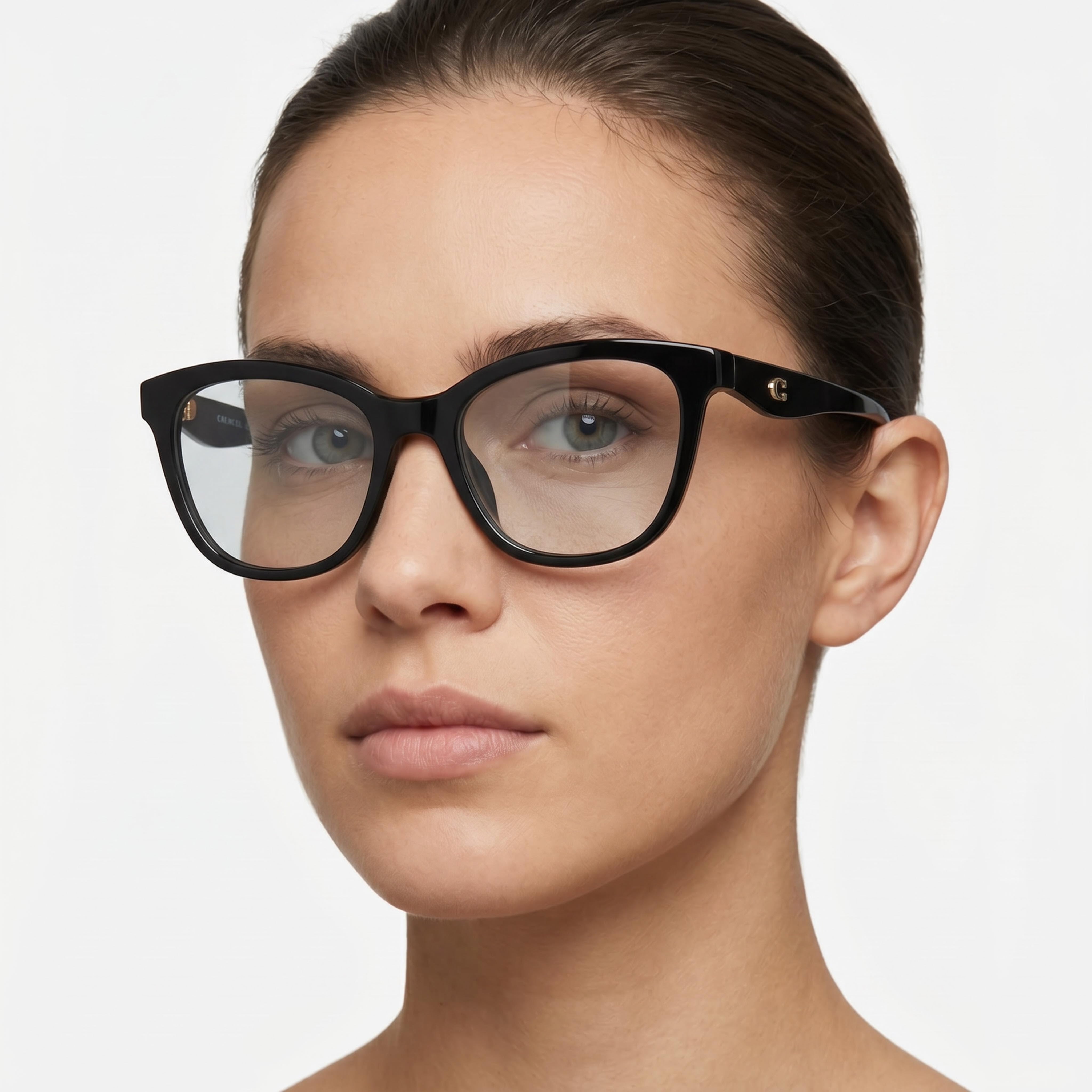 Gafas graduadas de plástico negro COACH Hc6232u Sculpted C Hardware Universal Fit para mujer 53 mm, Photo 5