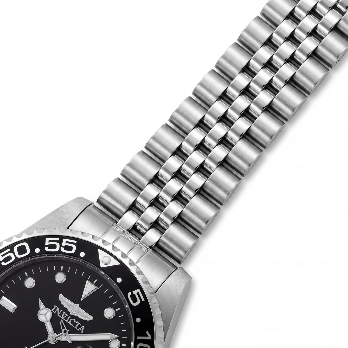 Invicta Pro Diver Strappy 48387 Reloj de cuarzo para hombre, de acero inoxidable tono plateado, 47 mm, con esfera negra, Photo 2
