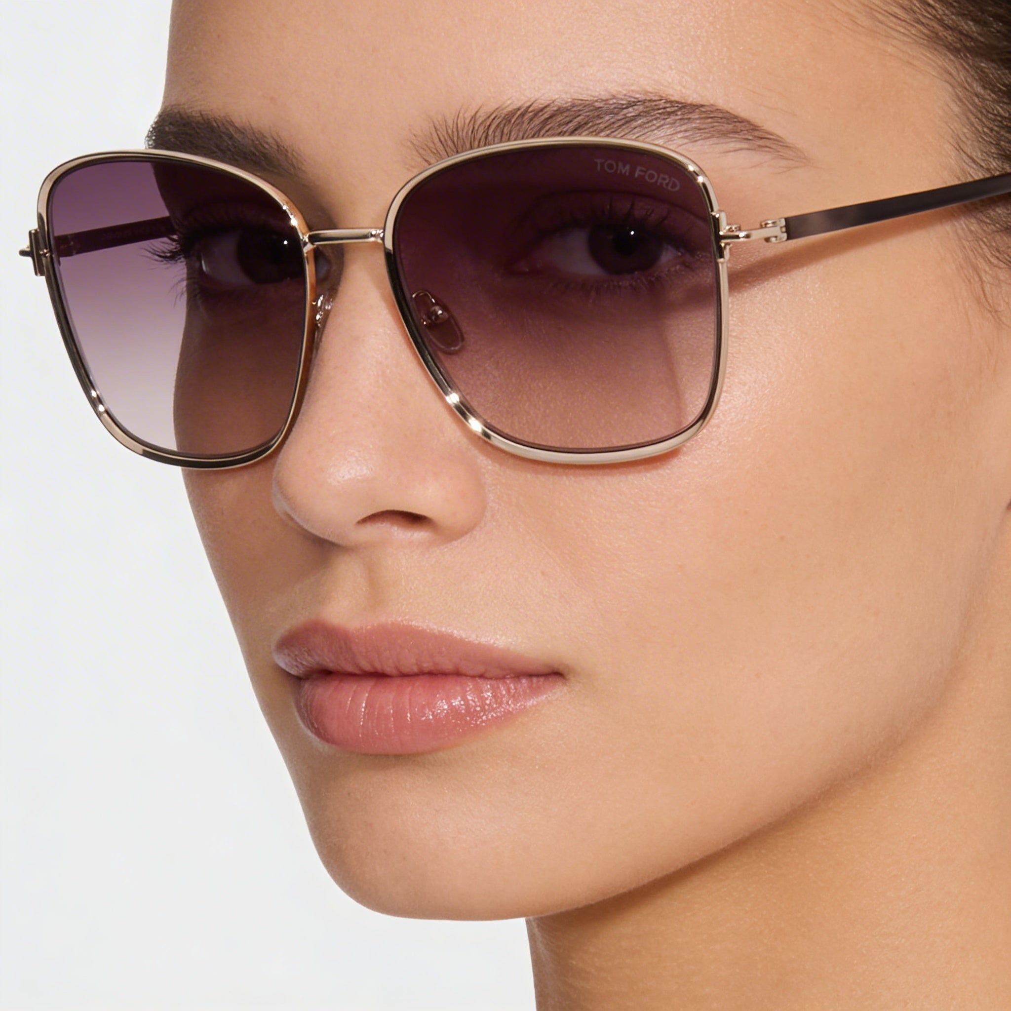 Buy Tom Ford Fern Women's Metal Square Rose Gold Rose Havana Frame