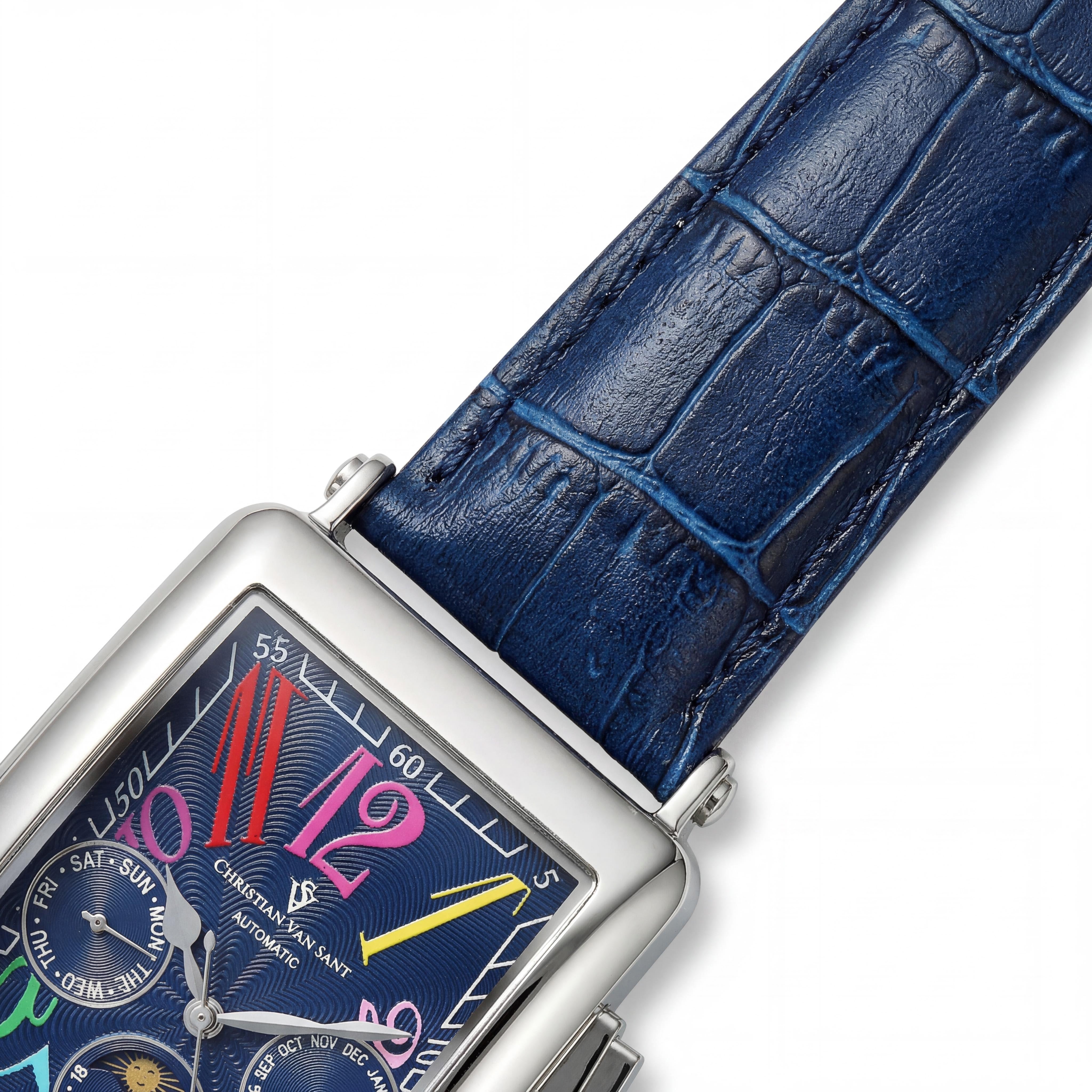 Reloj Christian Van Sant Prodigy automático de acero inoxidable para hombre con múltiples funciones y fase lunar, Photo 3