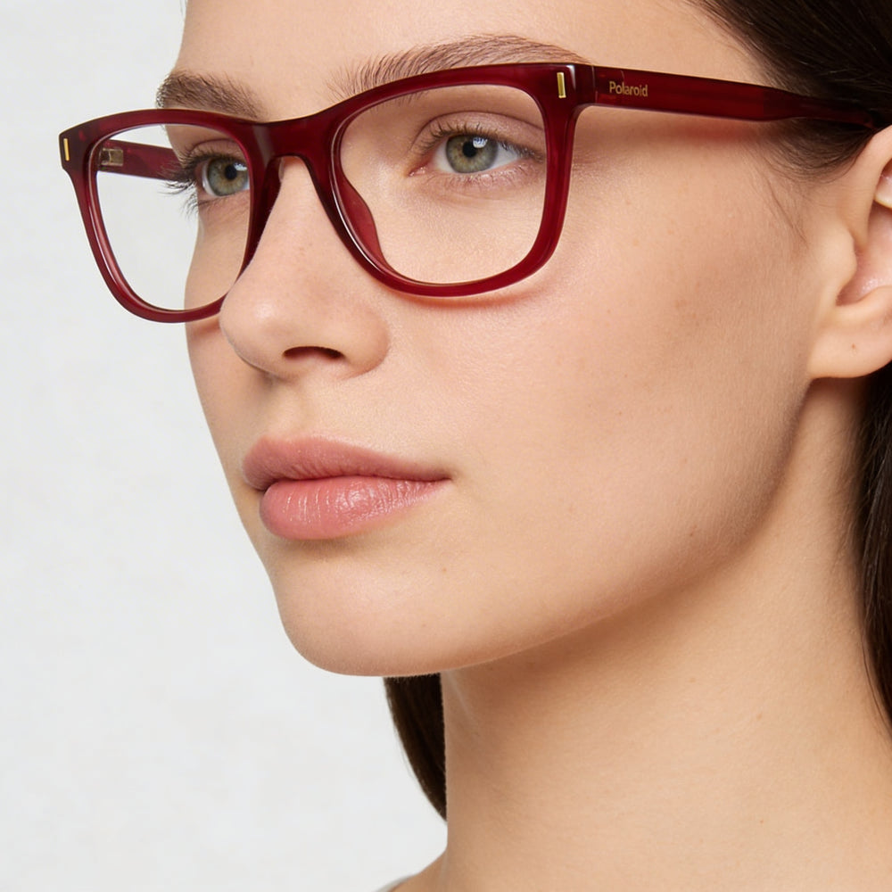 Gafas de sol Polaroid Modern Cherry para mujer, montura de COPOLÍSTER ECO, lentes de policarbonato no polarizadas, 51 mm