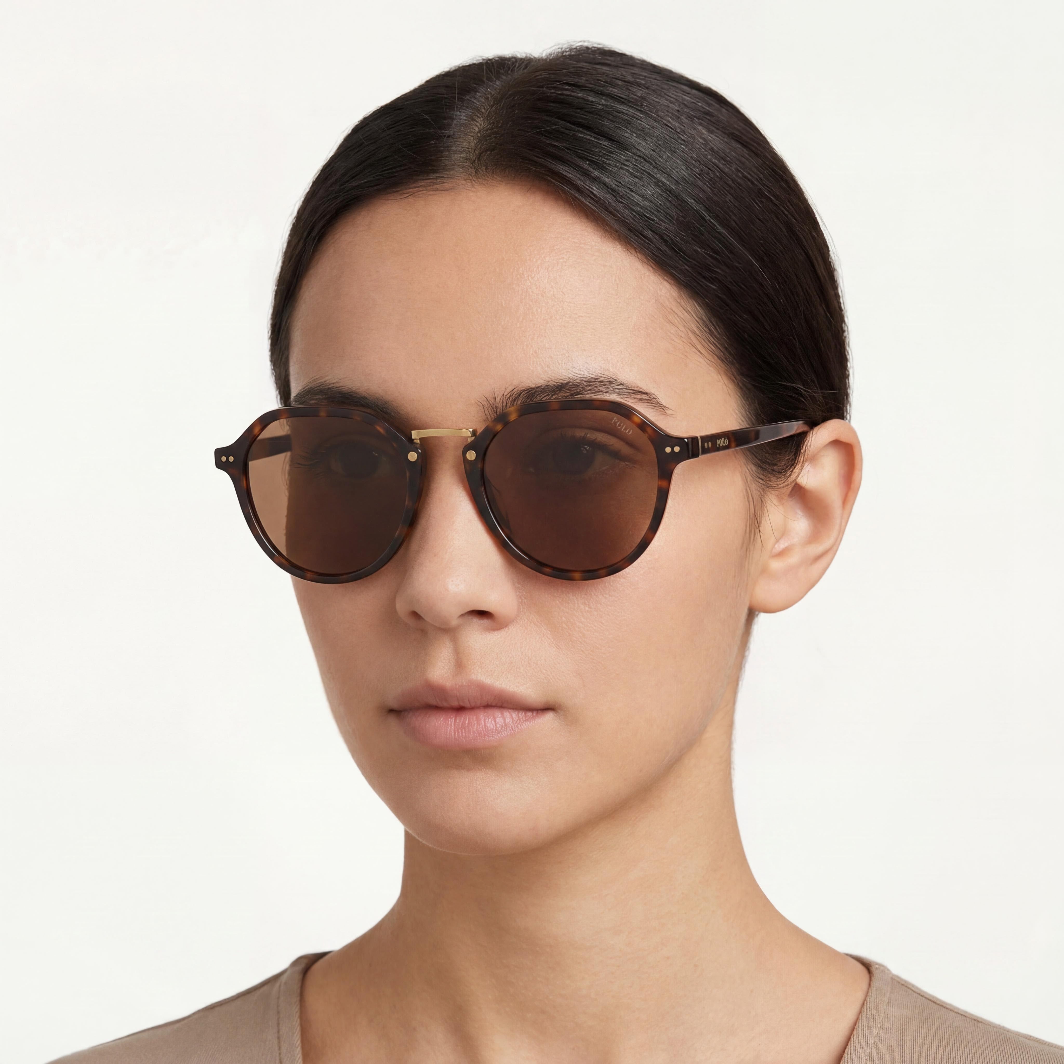 POLO RALPH LAUREN Ph4223u Ajuste Universal para Mujer, Montura de Plástico Brillante Color Habana Oscuro, Lentes Marrón Oscuro, 100% Protección UV, 53mm, Photo 4