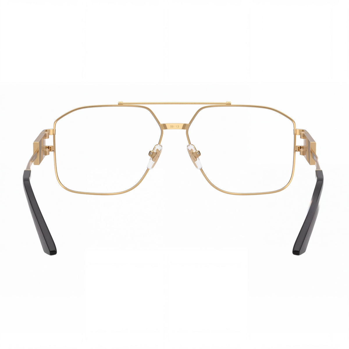 Versace Luxury Gold Unisex Eyeglasses with Gold Stainless Steel Frame and Clear Lenses 59-13-140, Photo 3