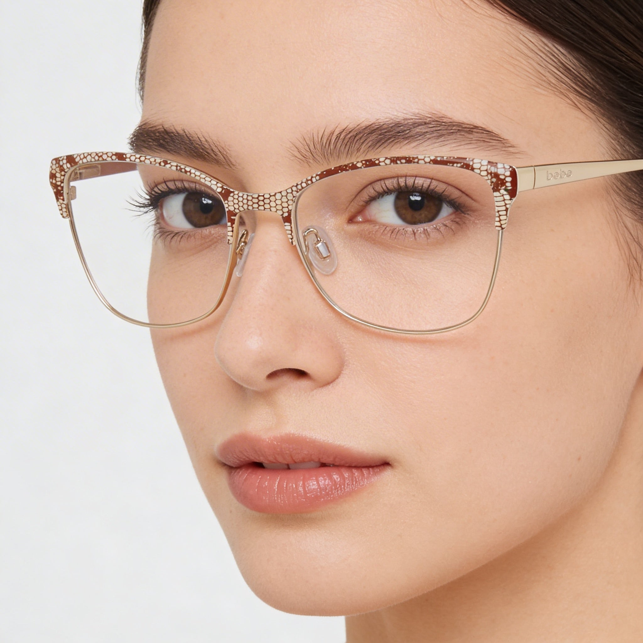 bebe Bb5221 Women's Acetate Frame Eyeglasses in Topaz Lace with Non- Polycarbonate Lenses, Size 52-16-135, Photo 3