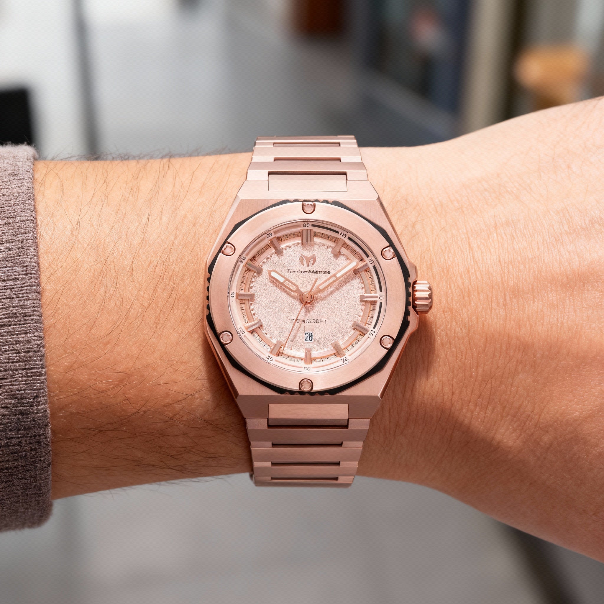 TechnoMarine CORAL - Legacy TM-416058 Women's 36mm Quartz Rose-gold Dial Stainless Steel Bracelet Watch, Photo 4