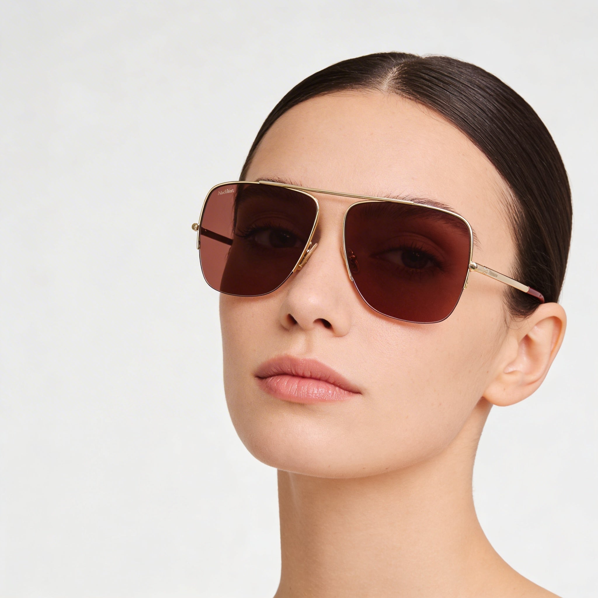 Gafas MaxMara Mm0121 para mujer, de acetato, con montura dorada brillante y lentes de policarbonato doradas (59-13-135 mm), Photo 5