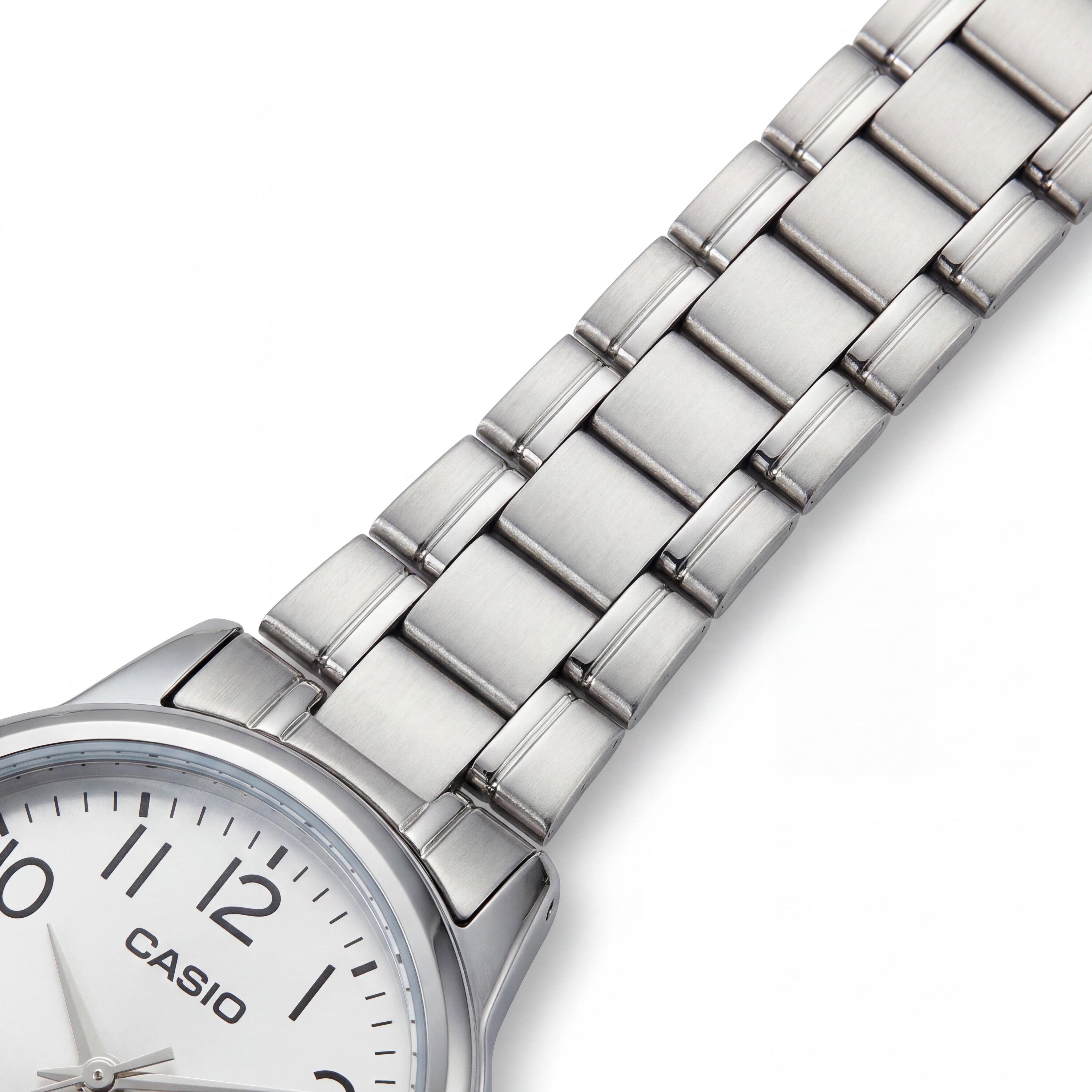 Casio Women's Quartz Movement Silver Black White Stainless Steel Watch with Glow In The Dark, 31x25mm Case, Photo 3