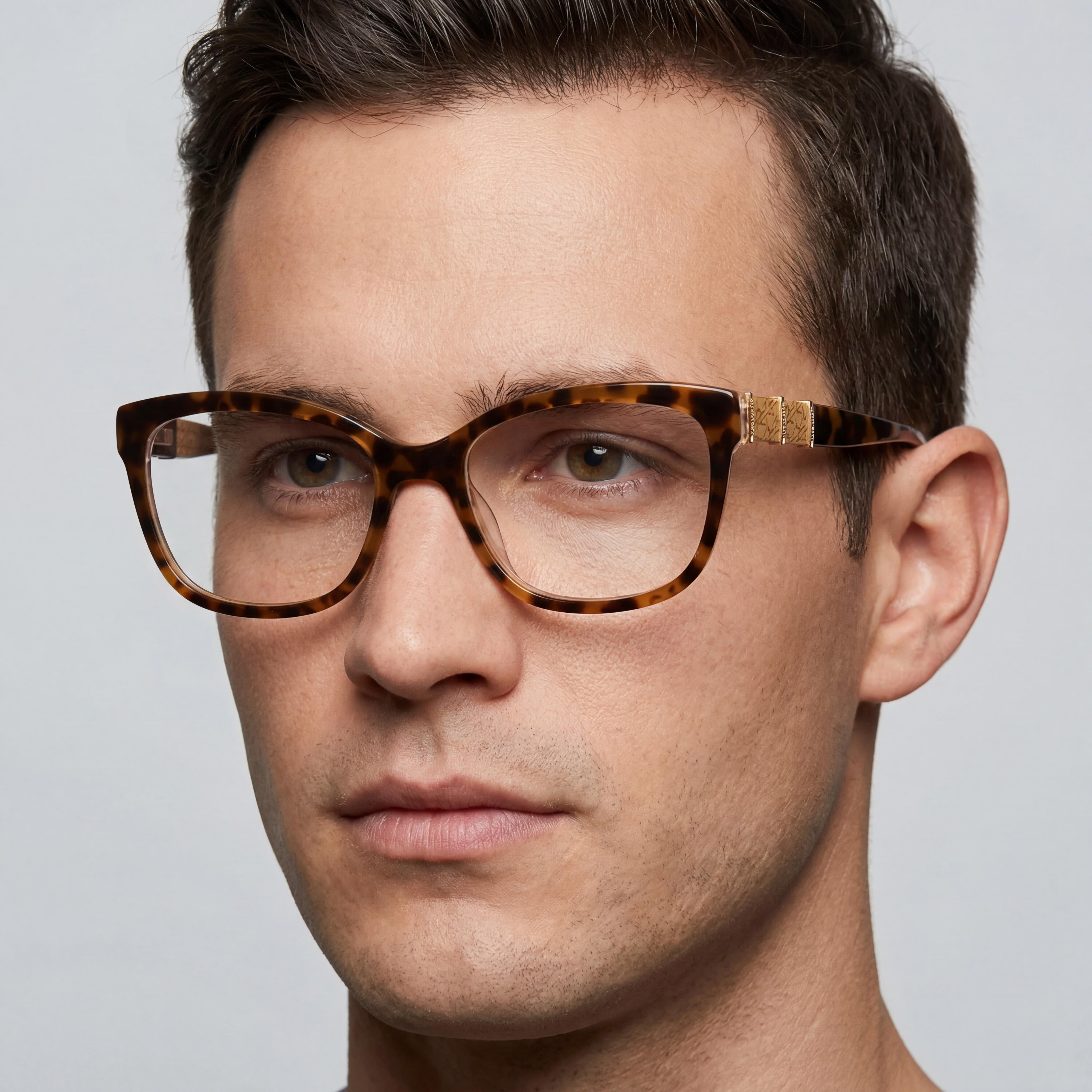 Montura de gafas de plástico camuflaje para hombre Jones New York, con forma rectangular y lentes transparentes no graduadas, patillas de 140 mm, Photo 4