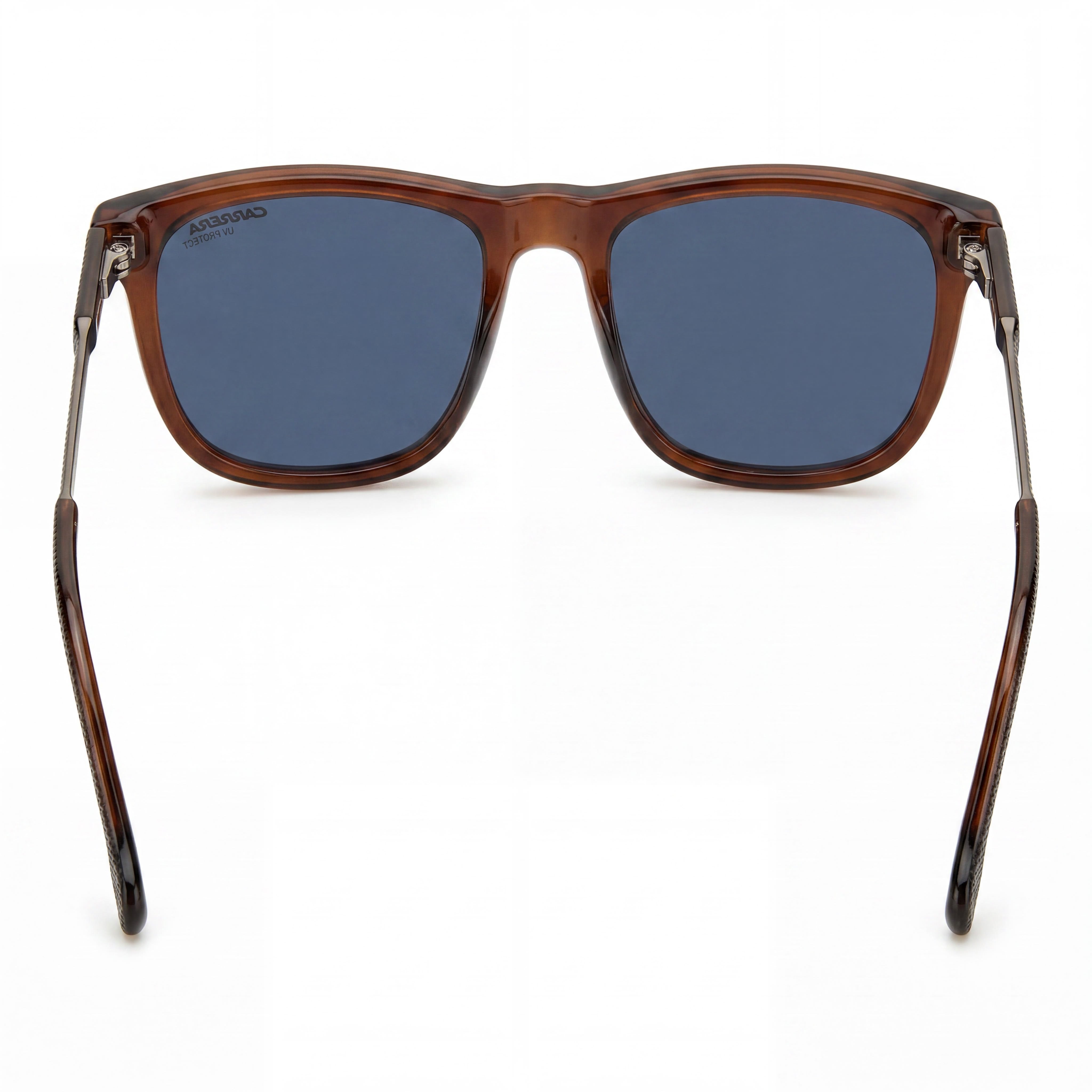 Gafas de sol Carrera Classic rectangulares para hombre, ligeras, con montura de propionato marrón y lentes azules, 53 mm, Photo 4