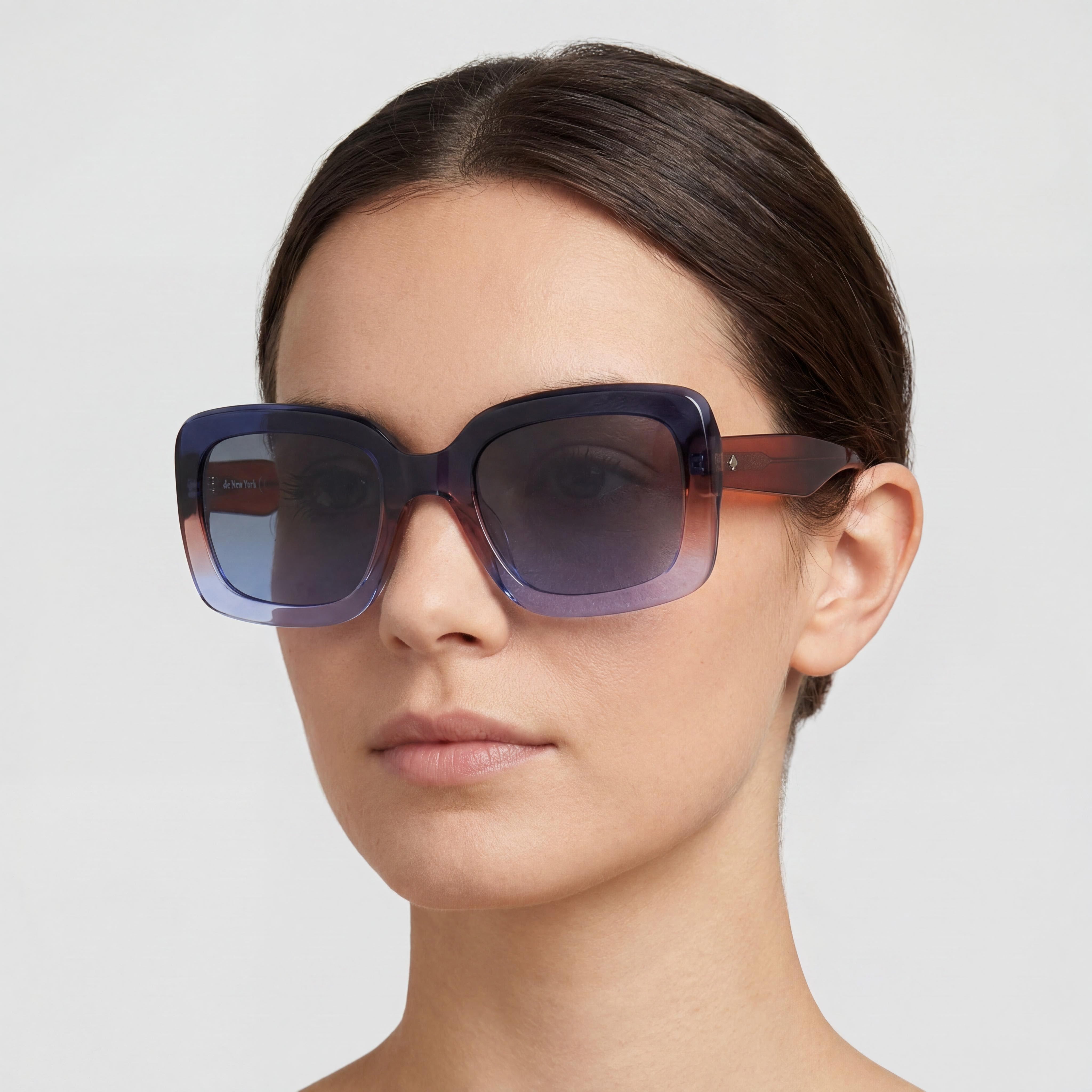 Gafas de sol de plástico sin polarizar con protección UV para mujer Kate Spade New York Bellamy/S, montura gris beige, lentes azul beige 52mm, Photo 4