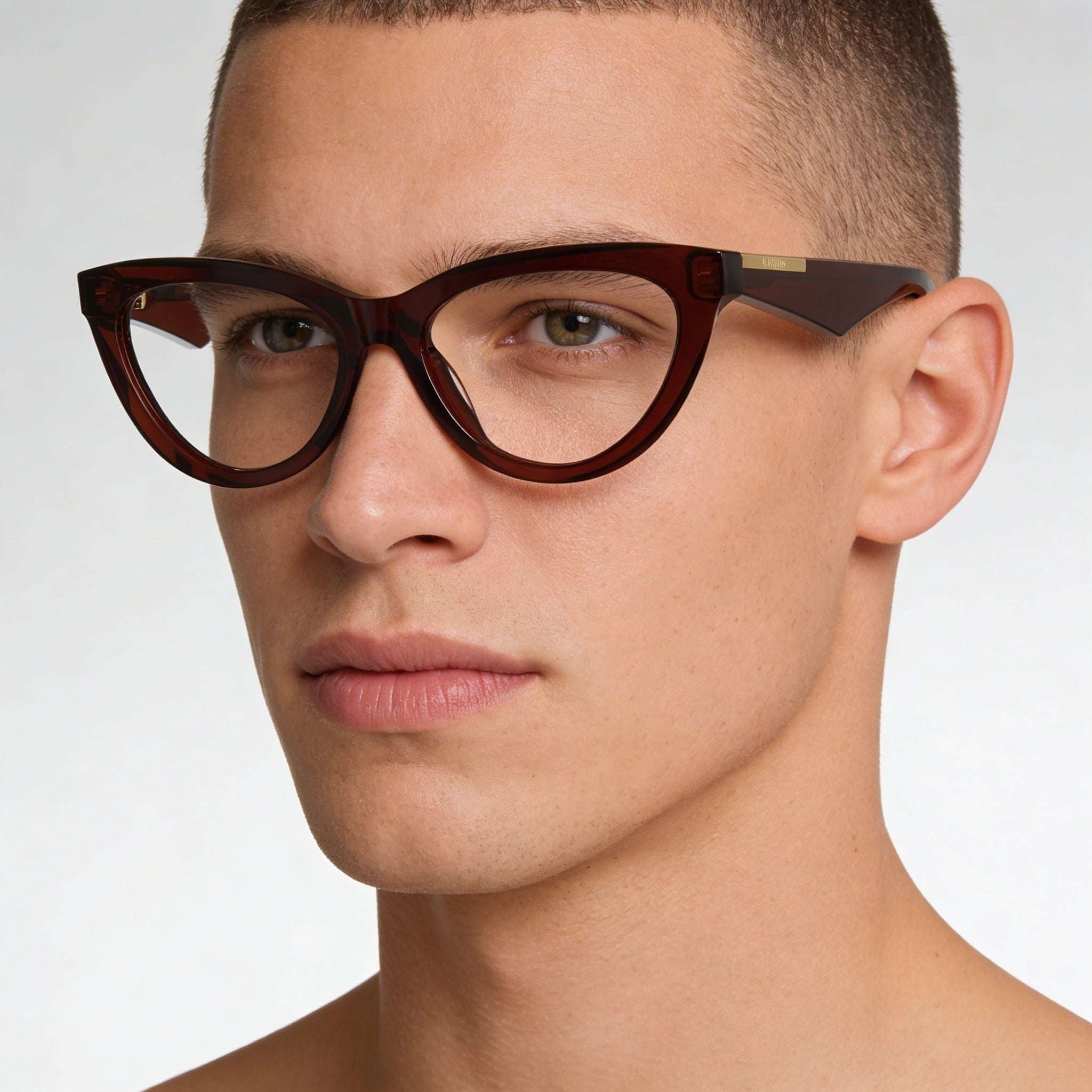 BURBERRY Classic Collection Men's Brown Acetate Frame Clear Polycarbonate Lenses 53mm, Photo 5