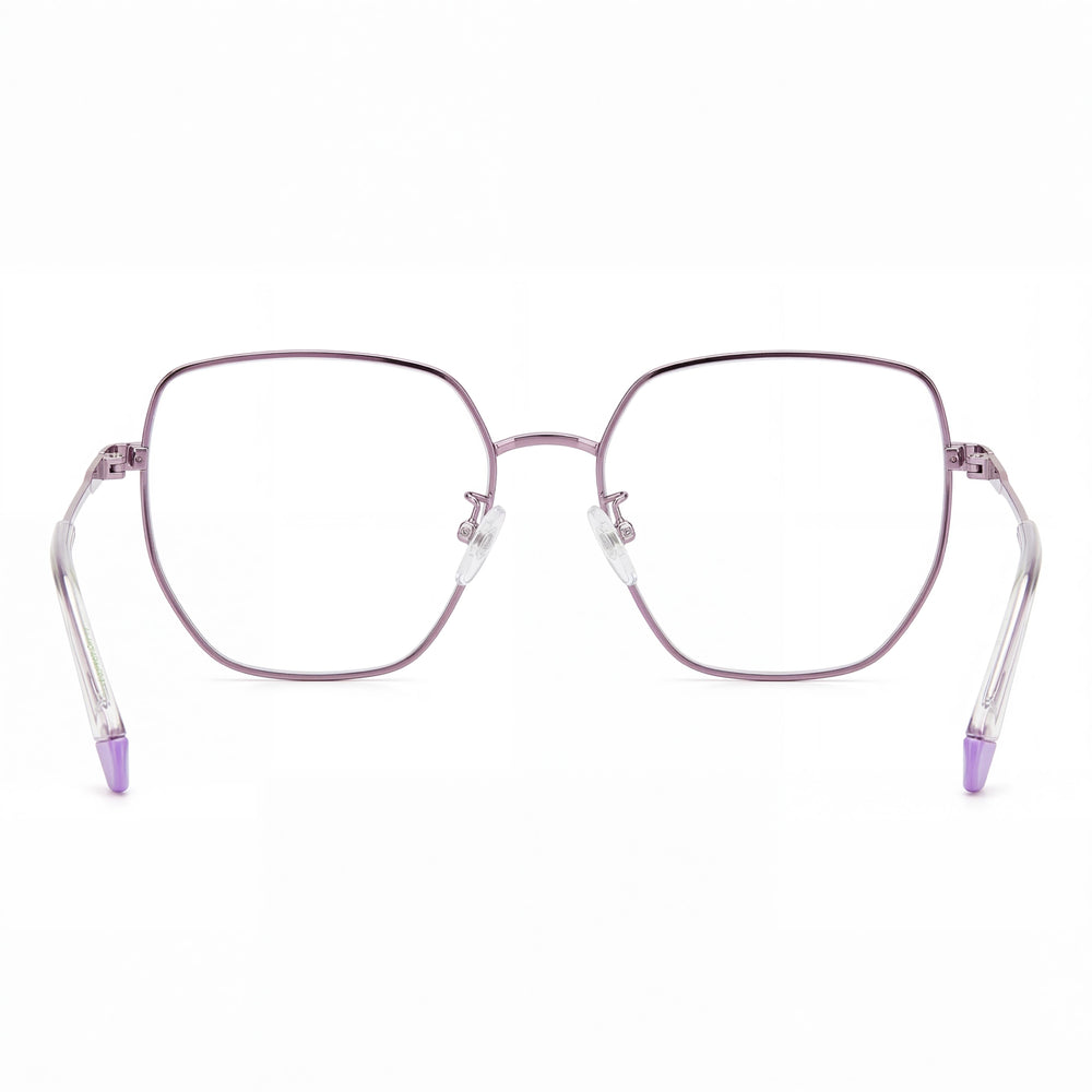 Polaroid Pld D508/G - Montura de gafas de acero inoxidable color lila para mujer con lentes de policarbonato (53-17-145 mm)