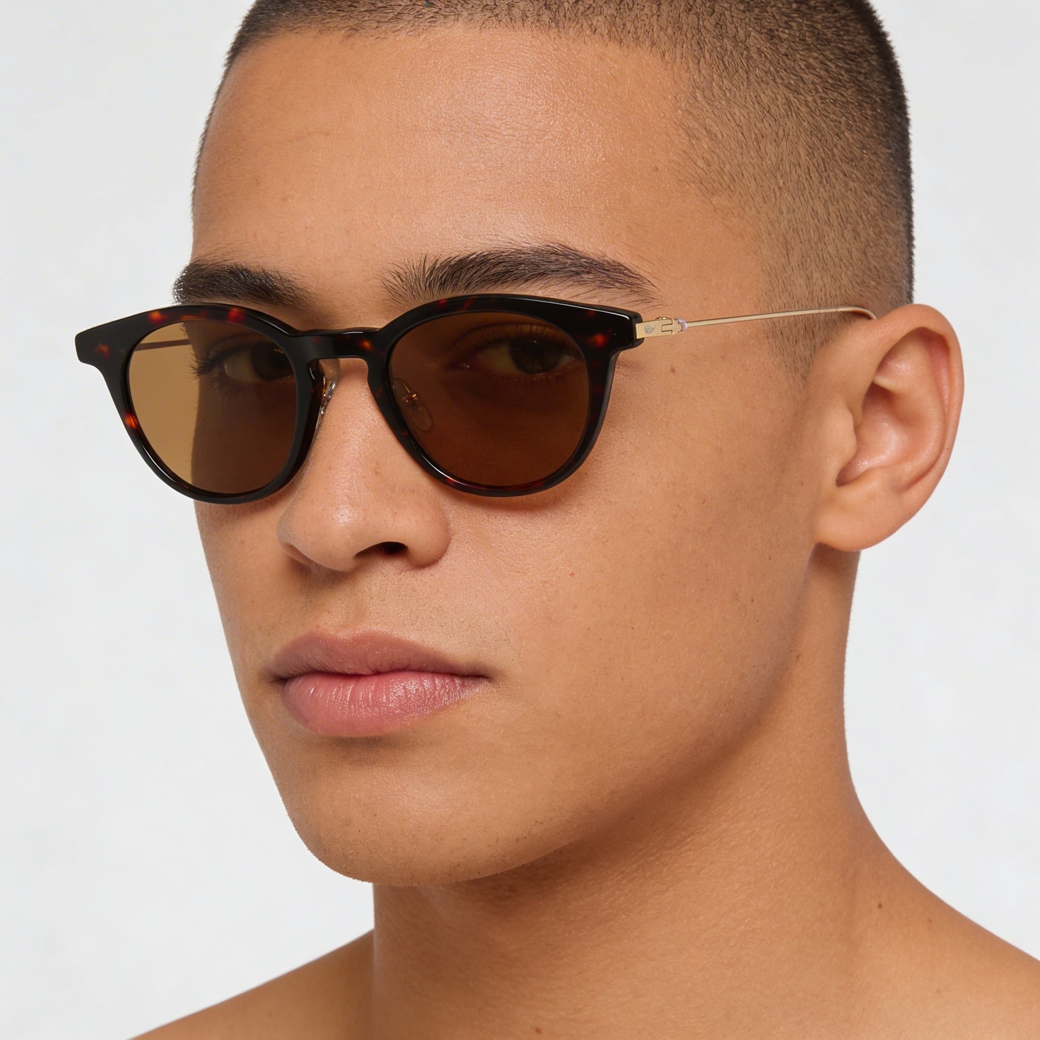 Gafas de sol unisex adidas Classic con montura de plástico y metal en marrón, protección UV y antirreflejos, 48-22-145, Photo 5