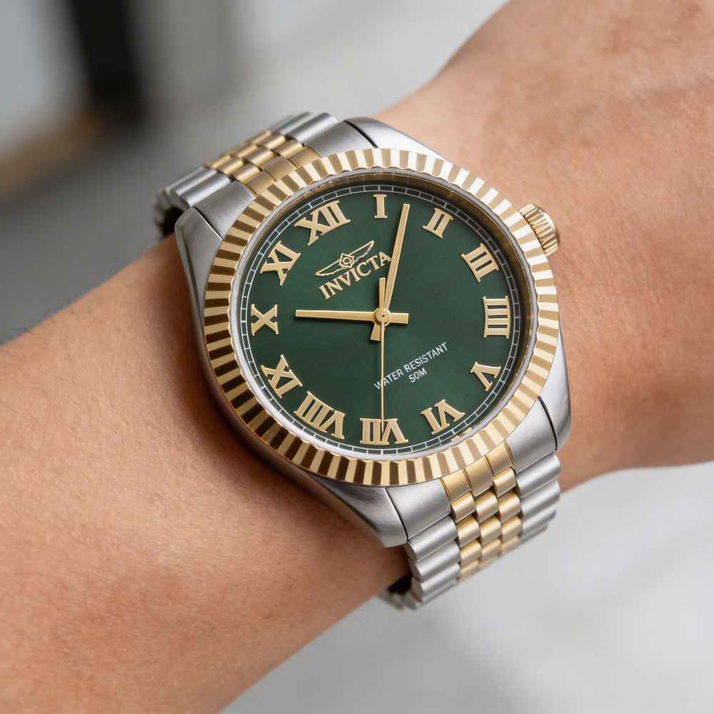 Invicta Specialty 47403 Unisex Classic Green Dial Stainless Steel Quartz 5 Bar Water Resistant Watch 43mm