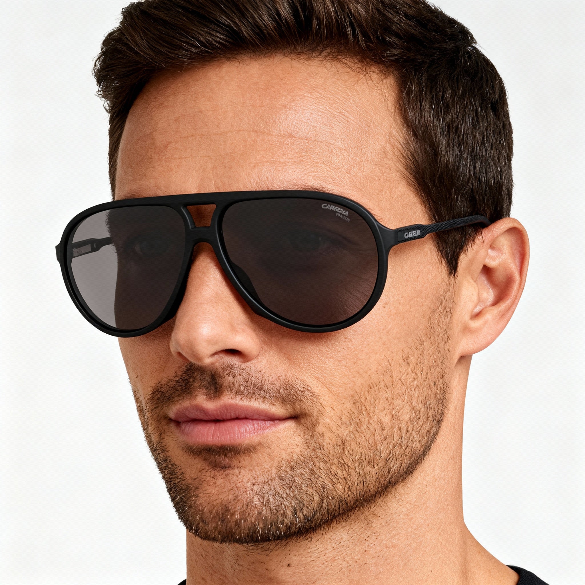 Carrera 237/S Men's Pilot Sunglasses - Matte Black Plastic Frame, Grey Polarized Lenses 61-13-140, Photo 3