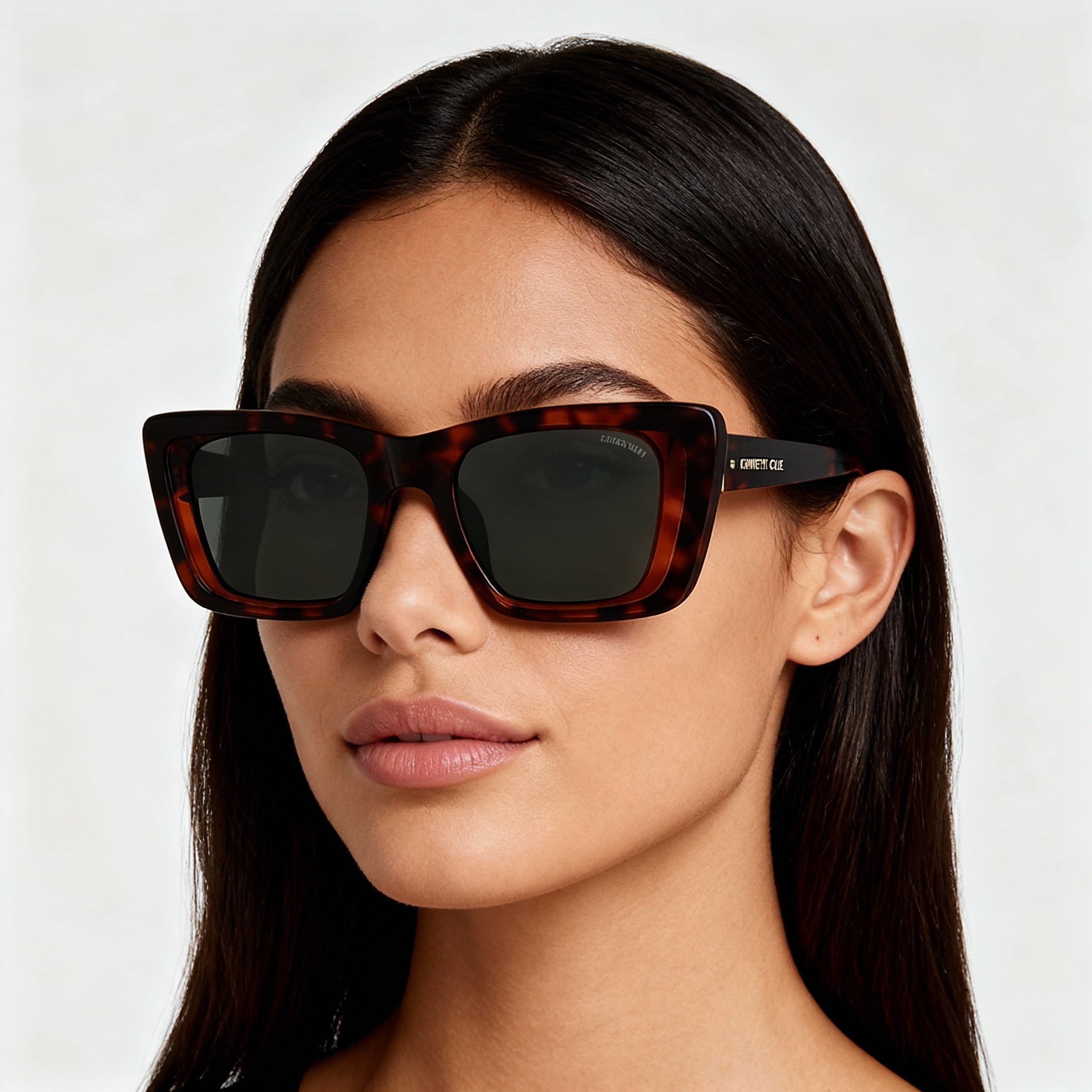 Kenneth Cole New York Kc5152n Women's Plastic Square Dark Havana Green Frame Sunglasses, Green Non-Polarized Lenses, 51-19-140, Photo 4