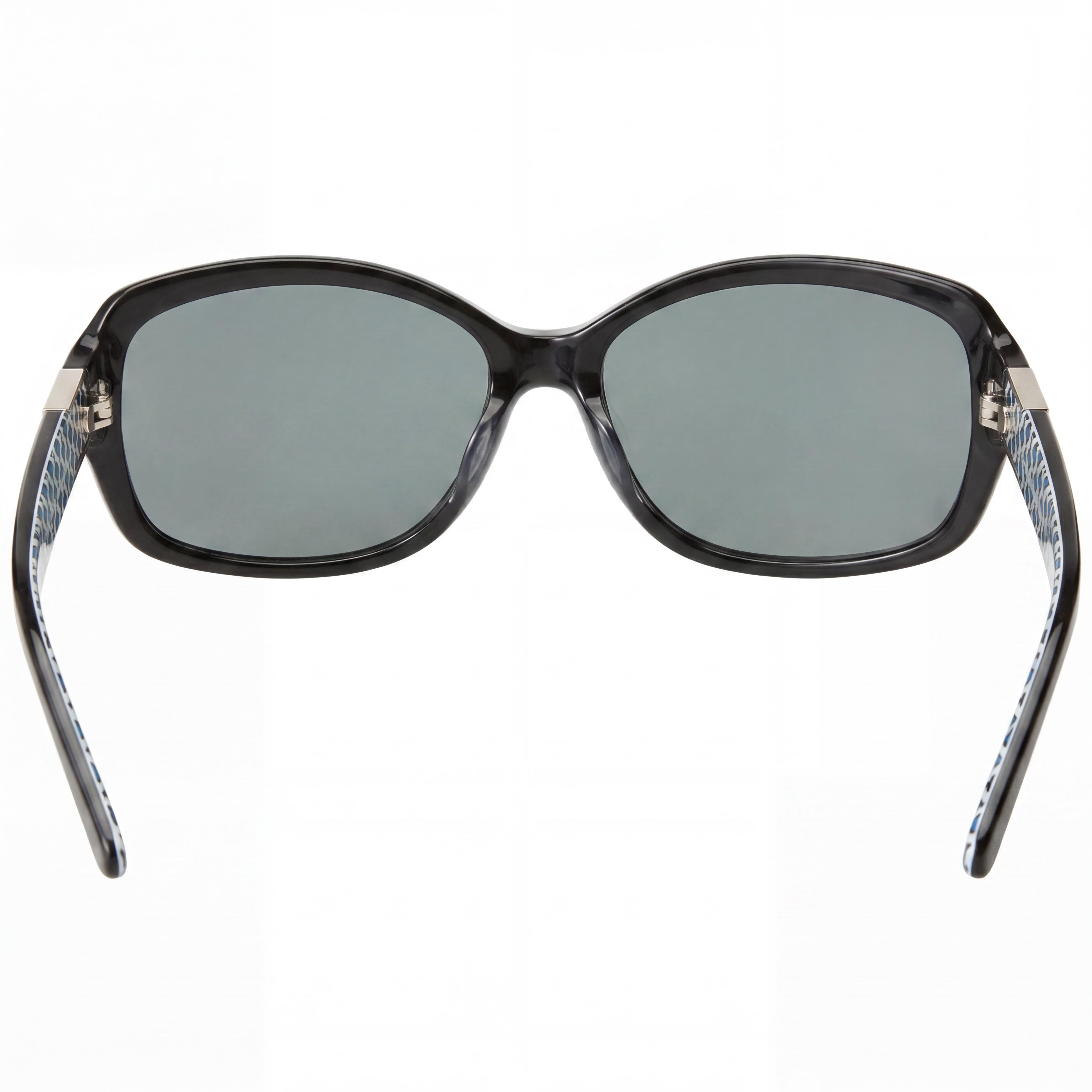 kate spade new york Annika/P/S Gafas de sol de mariposa polarizadas de acetato para mujer 100% UV, montura negra y azul, lente gris 56 mm, Photo 4
