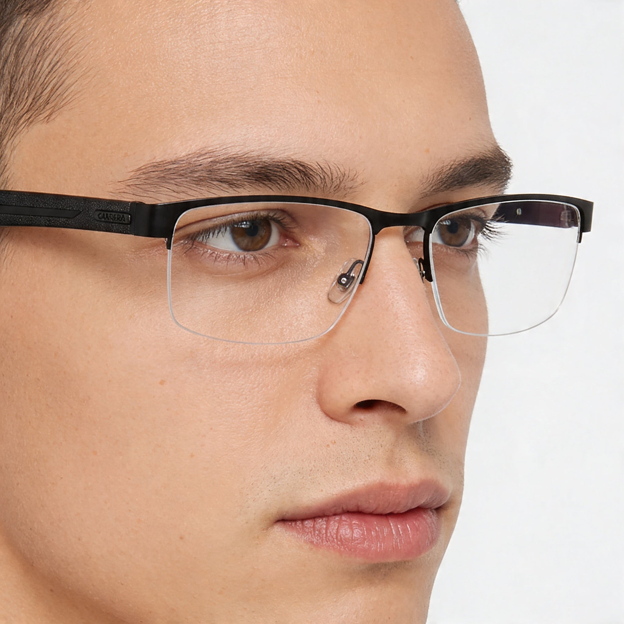 Gafas clásicas unisex Carrera con montura de acero inoxidable y lentes negras no-mate, ancho de lente 58mm, Photo 4