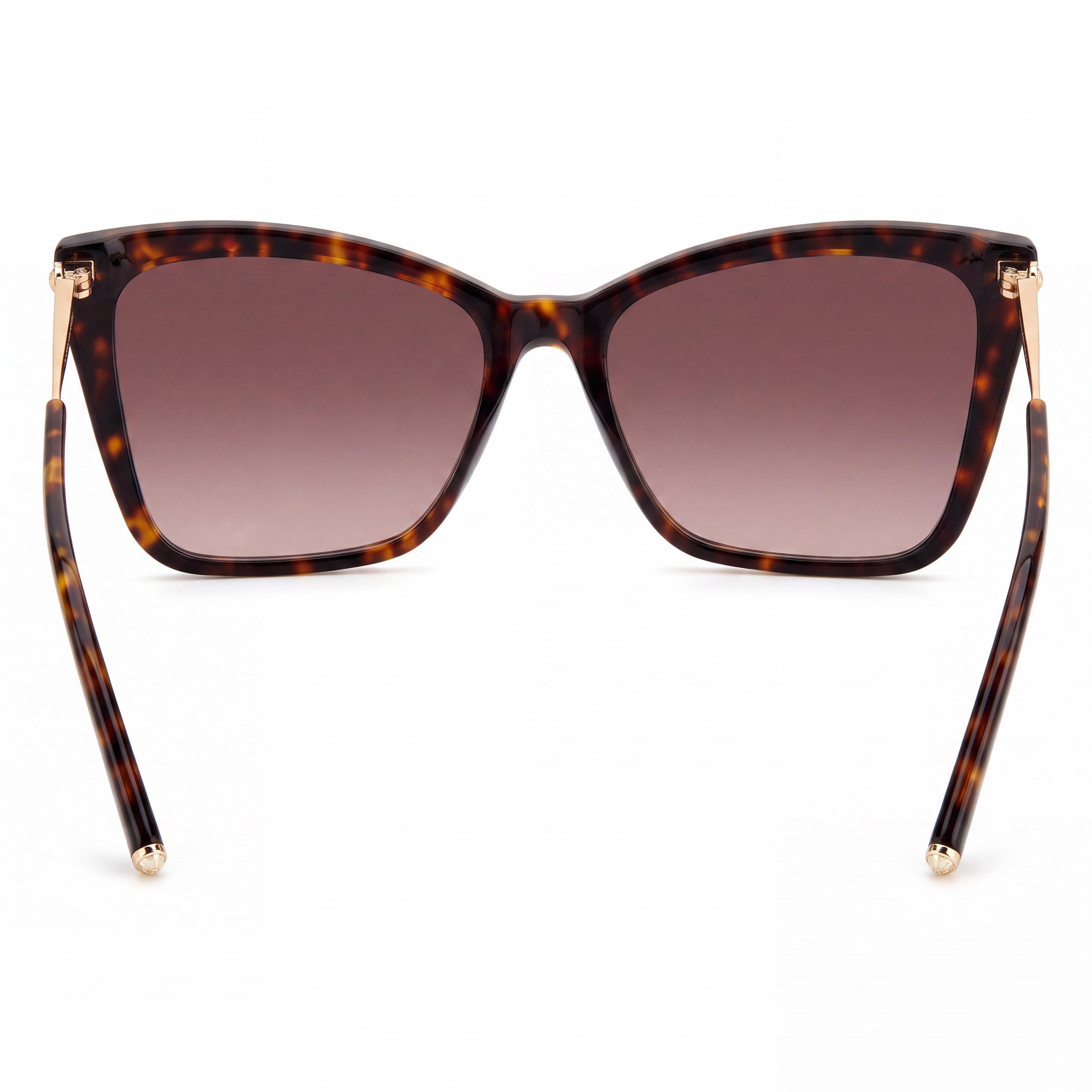 Carolina Herrera HER 0180/S Gafas de sol rectangulares unisex de acetato marrón habana dorado Protección UV Sin polarizar 57-17-145, Photo 4