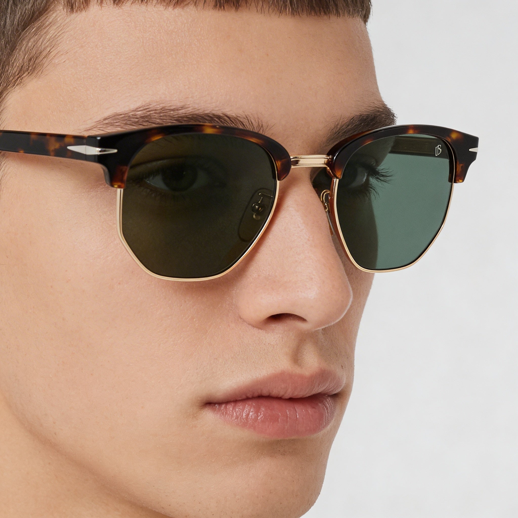 David Beckham Db 1002/S Unisex, montura de poliamida verde habana oscuro, lentes de acetato habana, protección UV, 51-21-145 mm, Photo 5