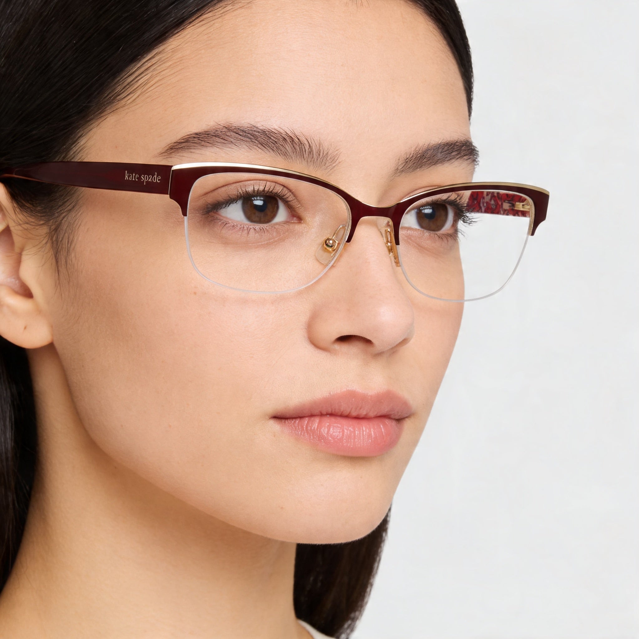 kate spade new york Marjorie Women's Red Pattern Polycarbonate Lens Stainless Steel Frame Non-Polarized Eyewear 52mm, Photo 4