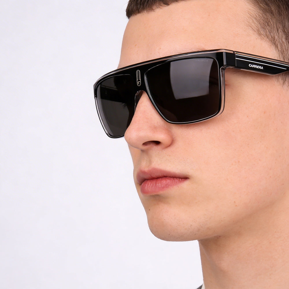Carrera Contemporary Unisex Propionate Black Crystal Eyewear with Grey Polarized Lenses & UV Protection 63mm