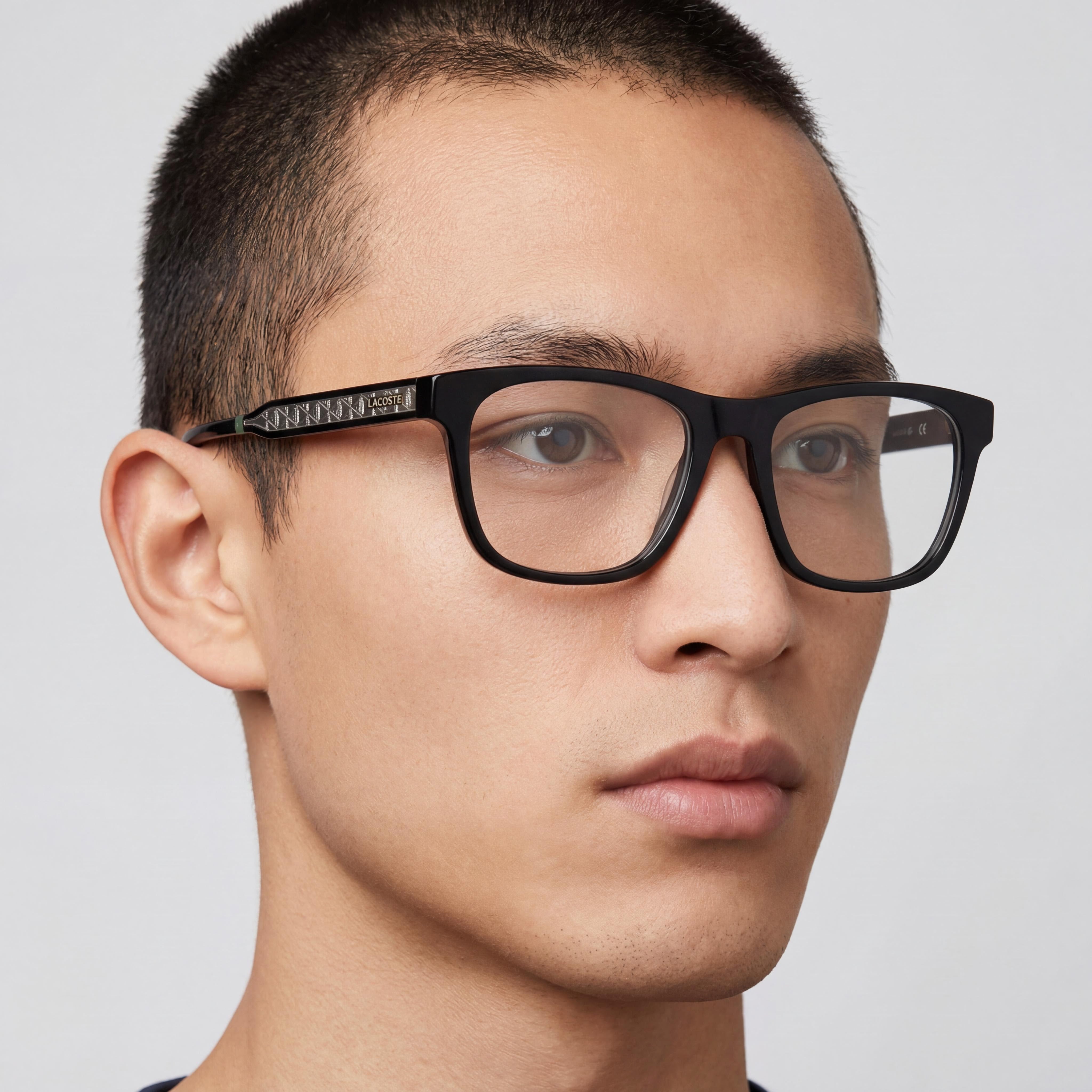 Lacoste L2994lb Unisex Eyeglasses with Black Acetate Frame and Clear Non- Polycarbonate Lenses 52mm, Photo 4