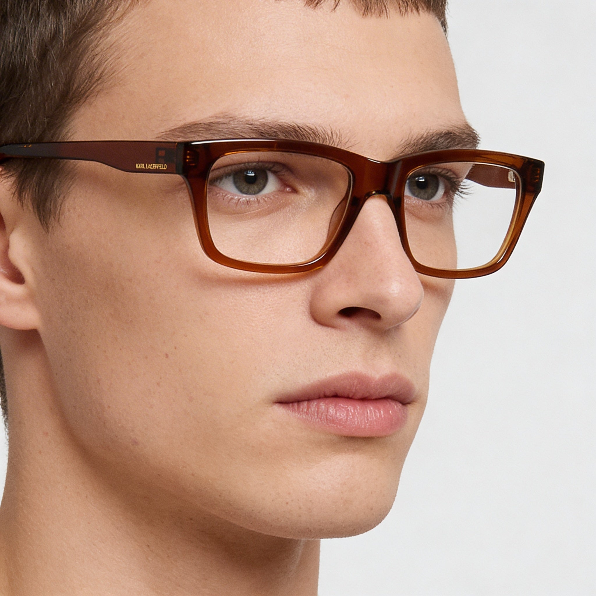 KARL LAGERFELD Modern KL6138 Unisex Sunglasses, Injected Brown Frame with Brown Lenses, 53mm, Photo 4