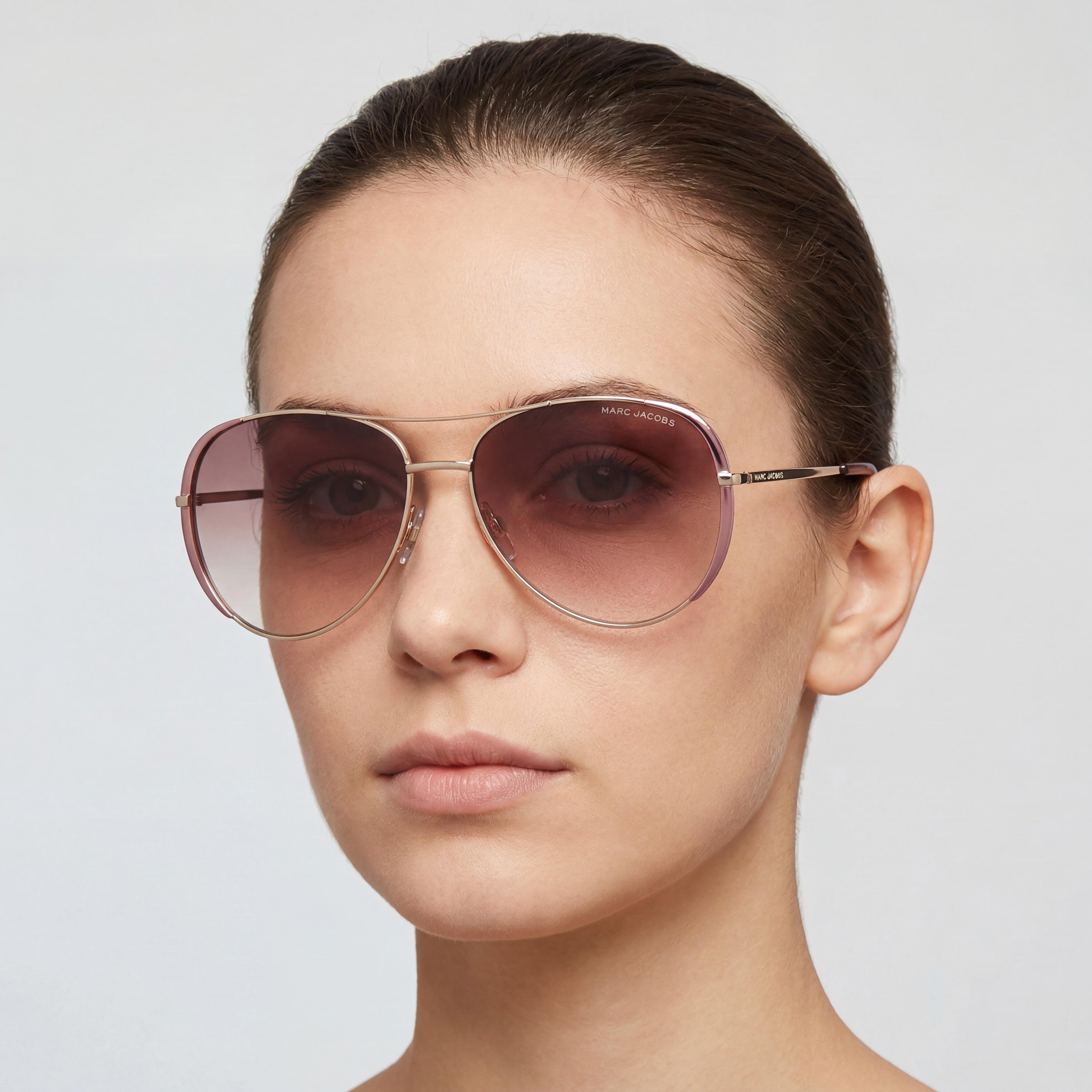 Gafas de sol Marc Jacobs MARC 686/S de acetato para mujer, oro/burgundy, no polarizadas, protección UV 400, 59 mm, Photo 5