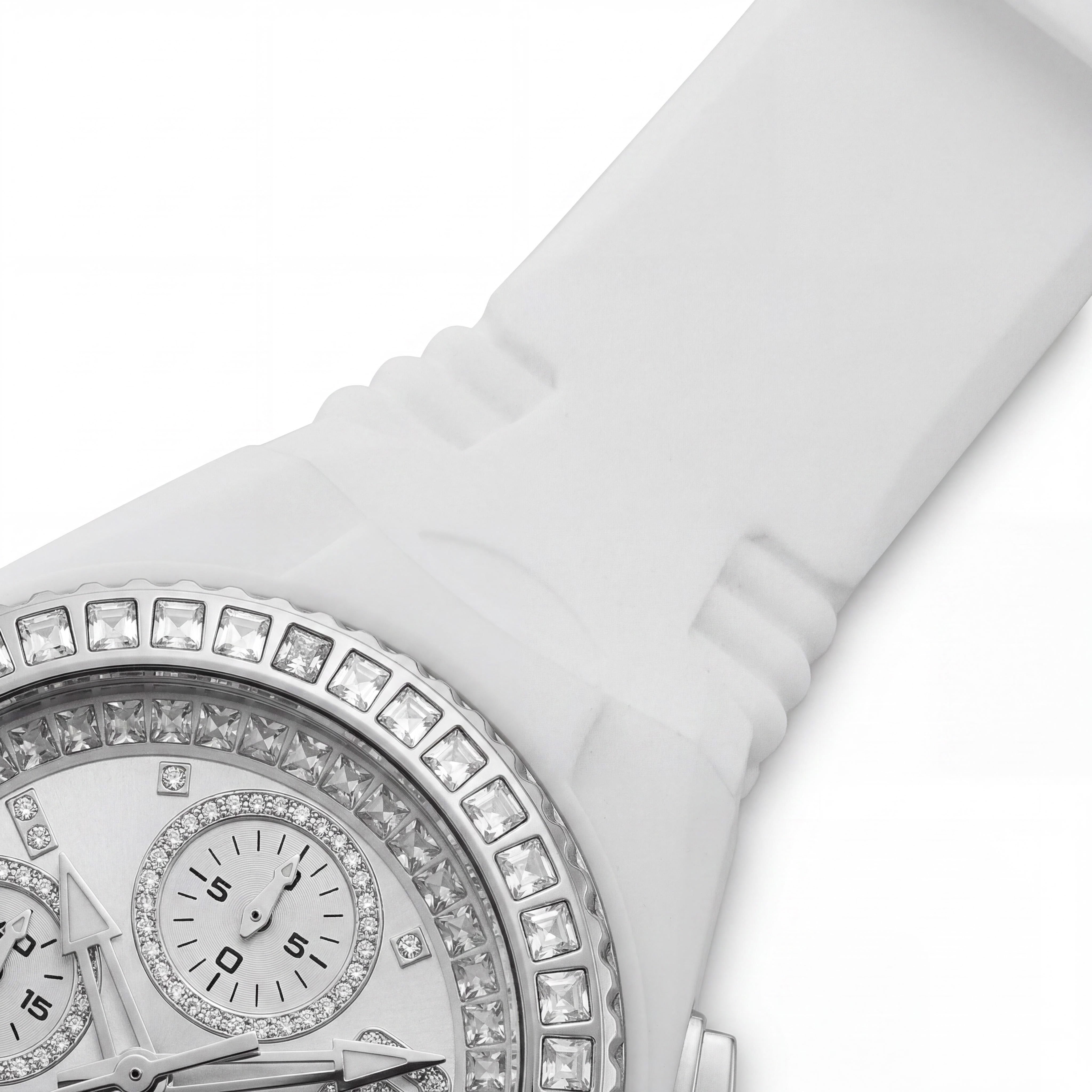 Technomarine Cruise TM-121193 Unisex Chronograph Stainless Steel Silver Dial Silicone Strap Watch 40mm, Photo 3