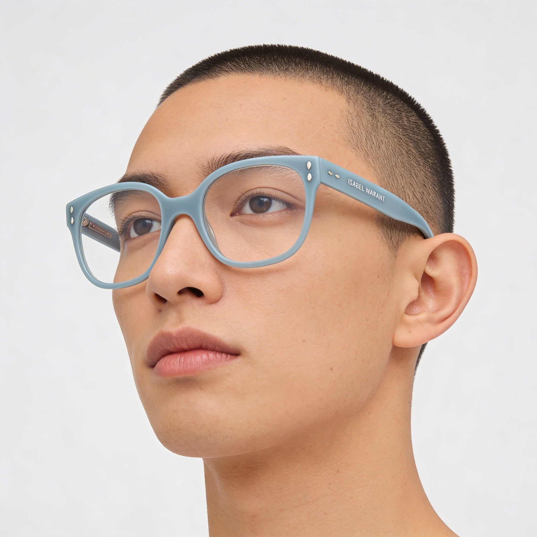 Isabel Marant Im 0021 Modern Unisex Sunglasses, Azure Acetate Frame with Azure Lenses, 52mm, Photo 4