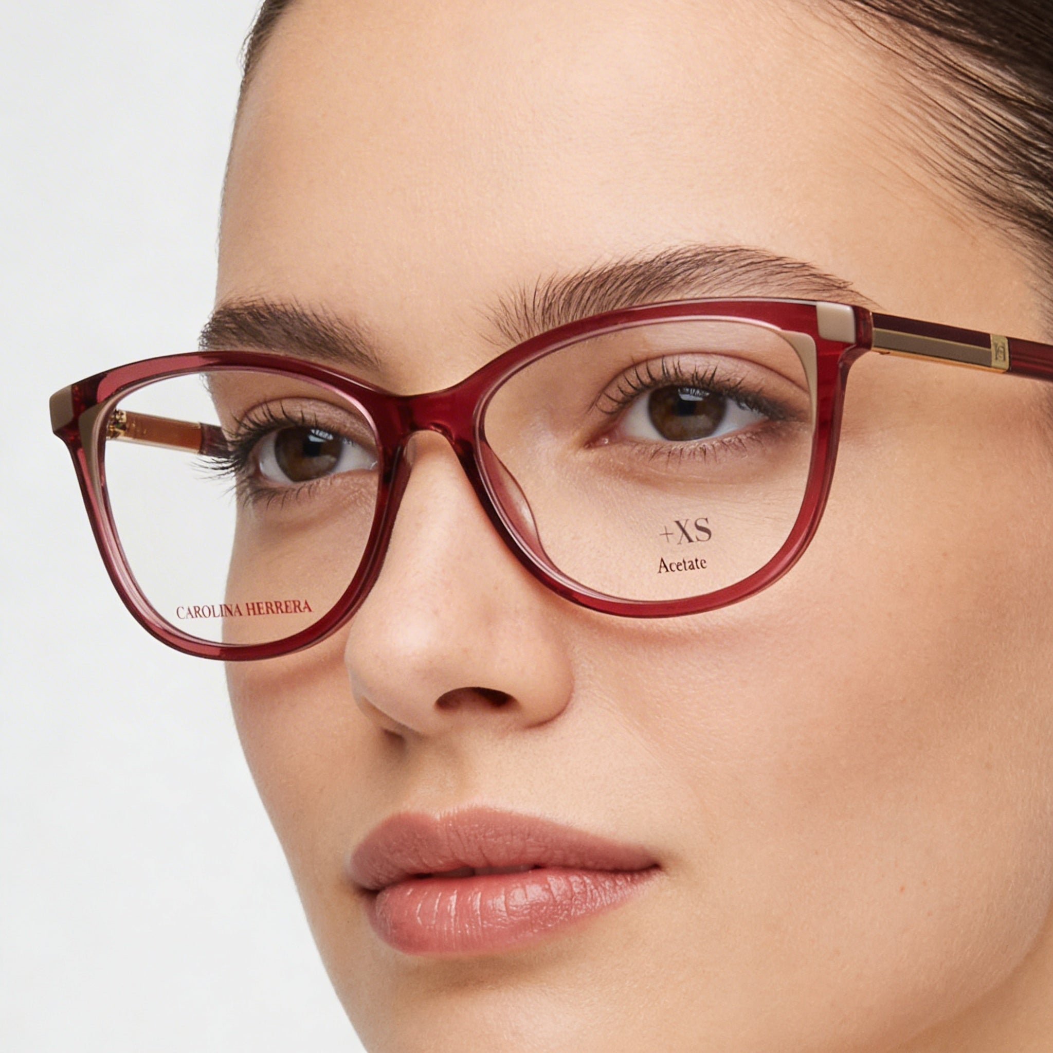 Carolina Herrera Her 0163 Women's Modern Acetate Eyewear, Multicolored Frame with Mauve Lens 53mm, Photo 3