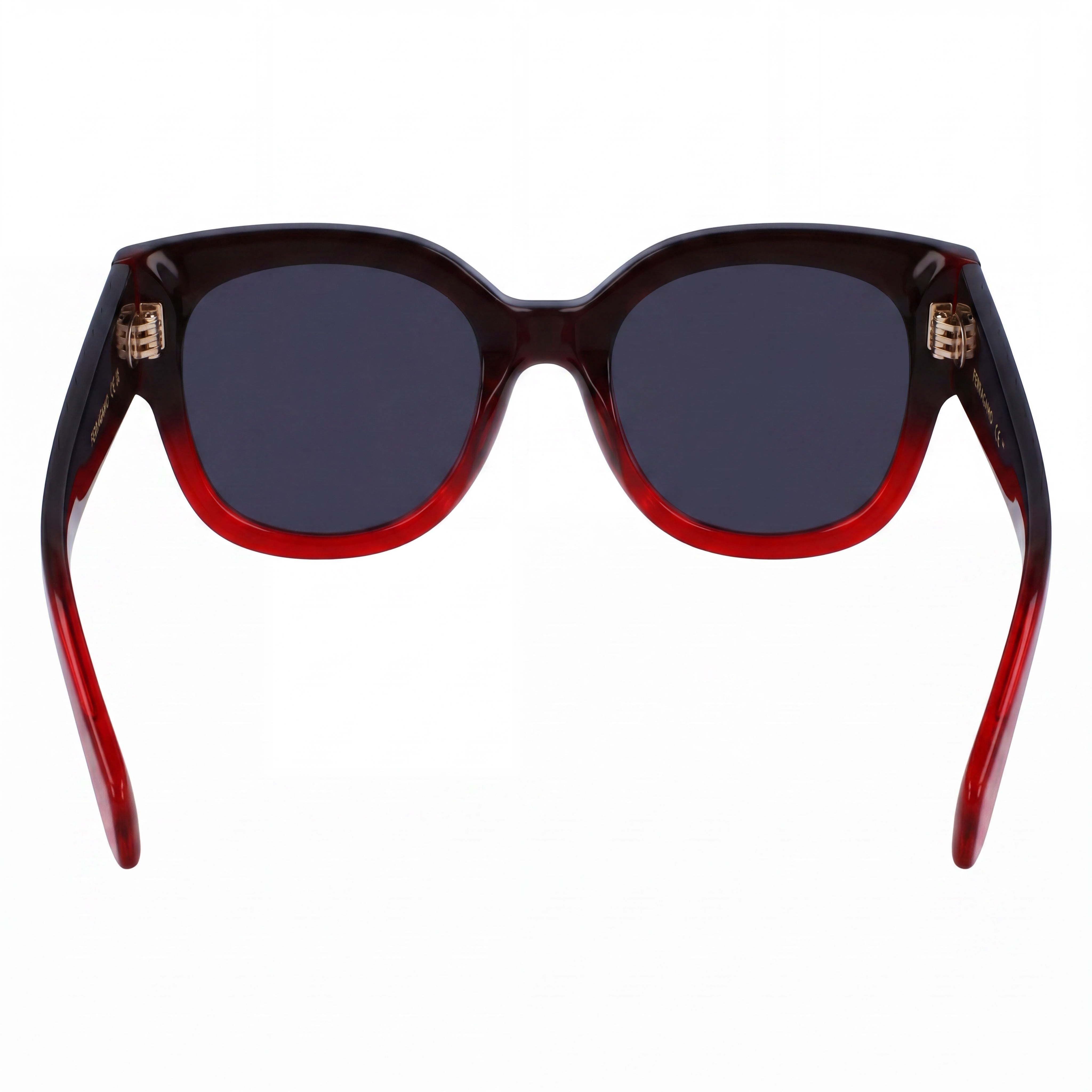 Gafas de sol Salvatore Ferragamo SF2007S para mujer, de acetato rojo oscuro transparente degradado, con protección UV, 51 mm, Photo 3