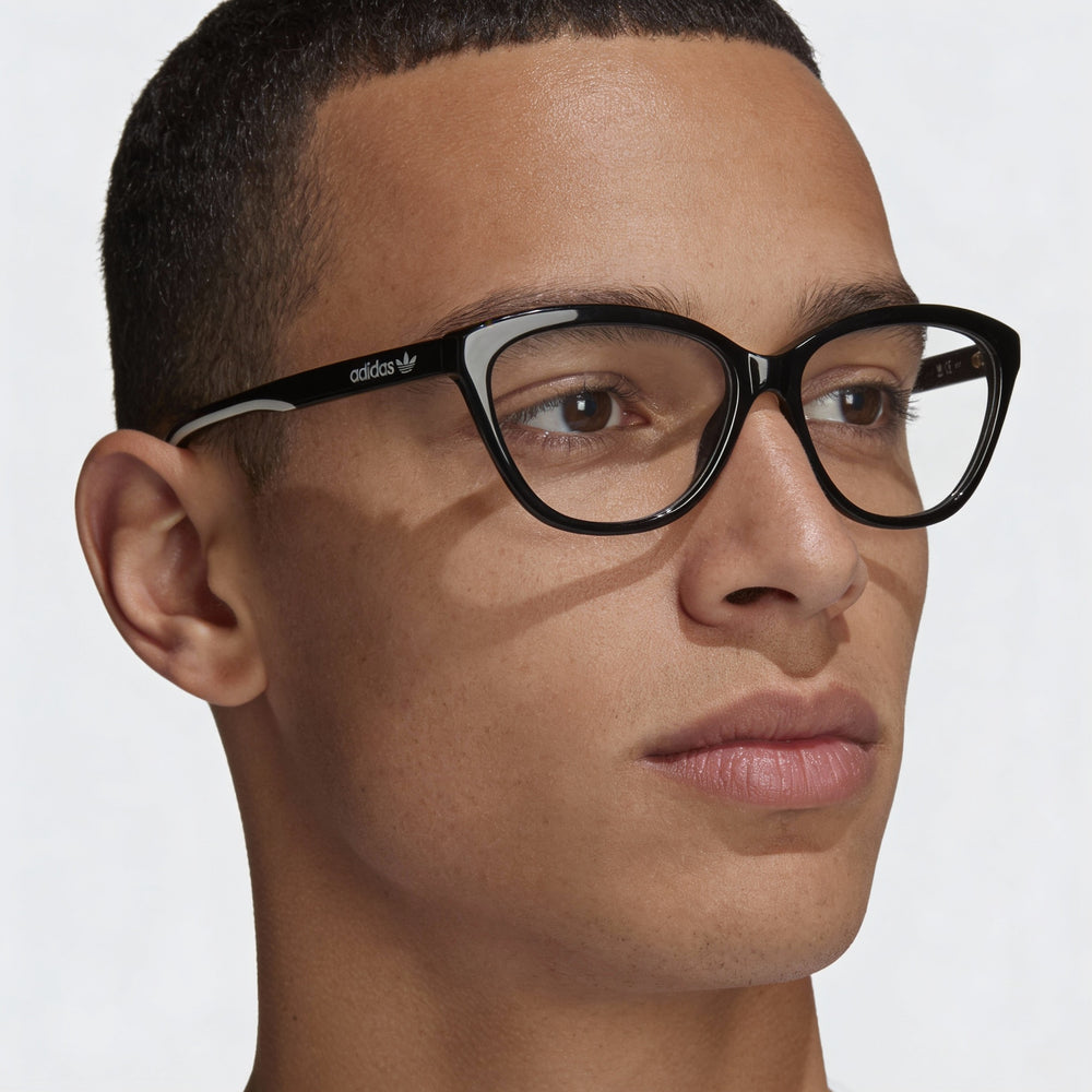 Gafas adidas Originals OR5013 para hombre, montura de plástico negra brillante, 56 mm