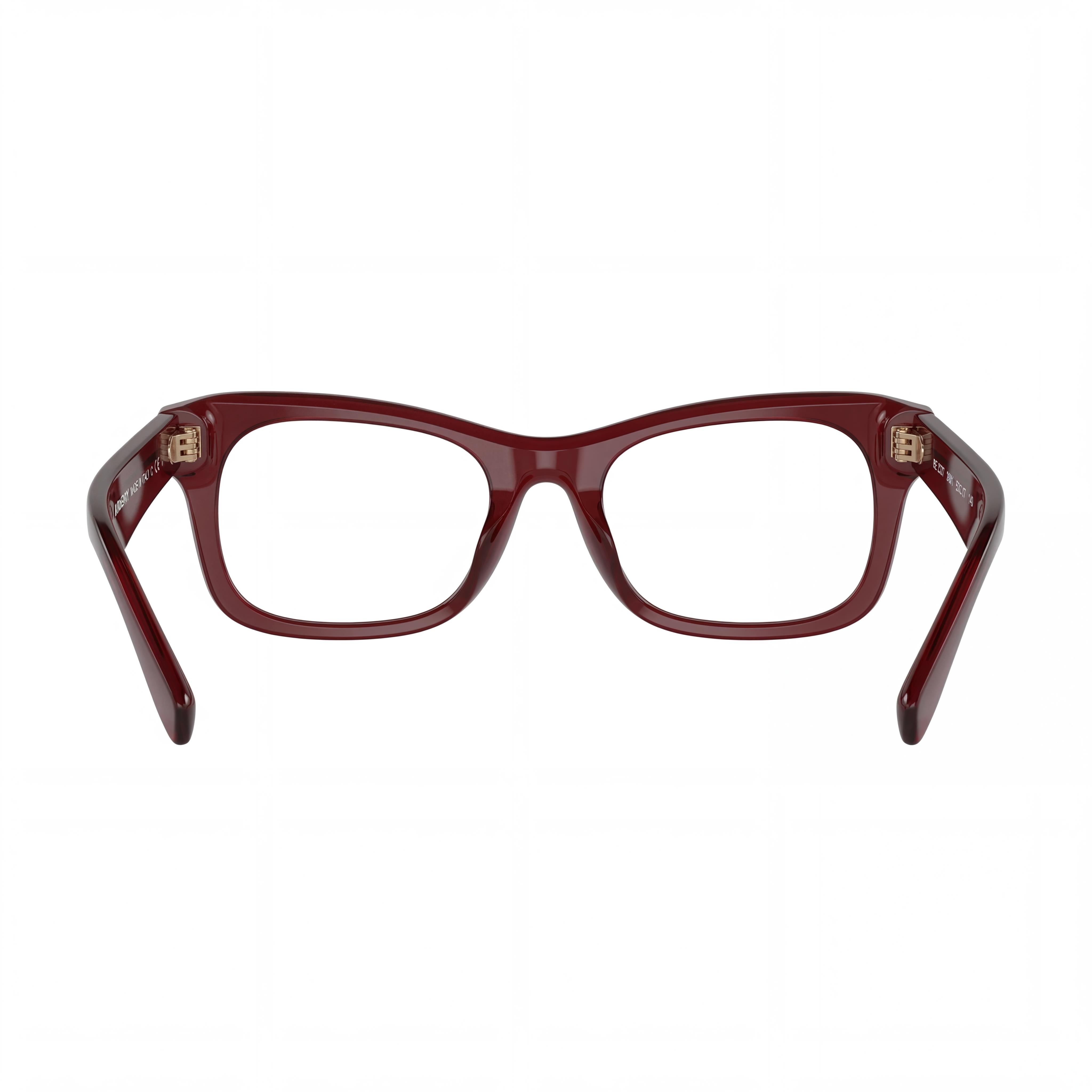 Gafas BURBERRY Unisex Clásicas Rojas con Montura Roja, con Lentes Transparentes de Demostración, Listas para Lentes Graduadas Personalizadas, Photo 3