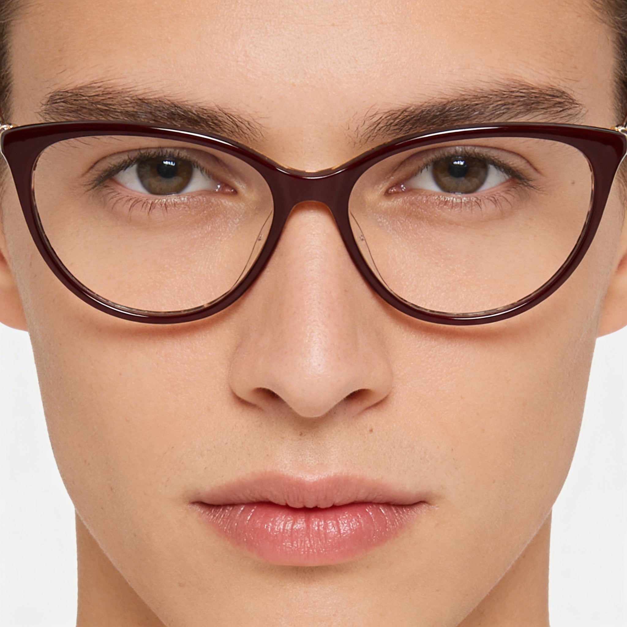 Carolina Herrera Her 0196 Unisex Plastic Burgundy Gold Frame Burgundy Gold Lens Polycarbonate Sunglasses 55mm, Photo 4