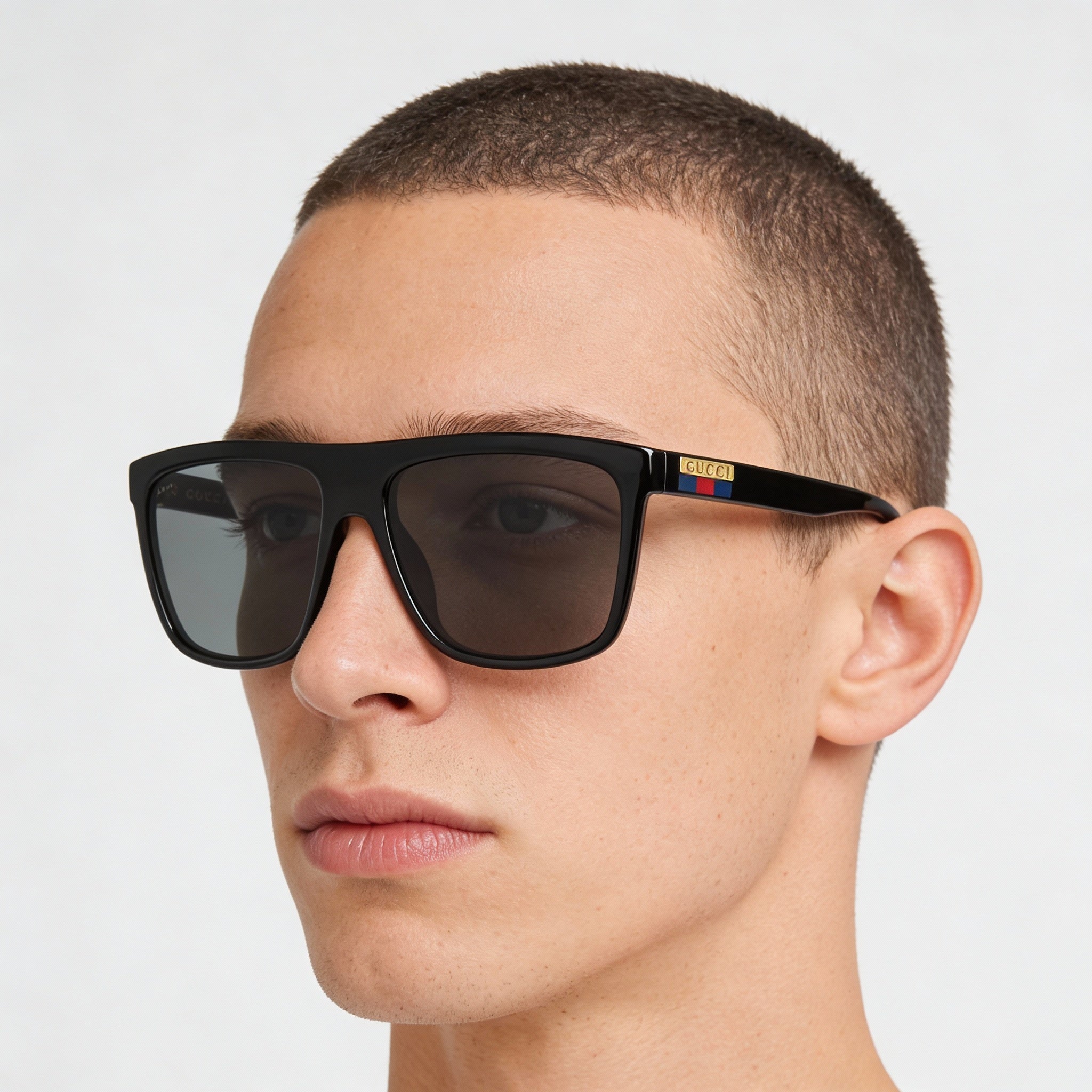 Gucci Gucci Logo GG0748S Men's Black Injected Plastic Square UV Protection Non-Polarized Sunglasses 59mm, Photo 4