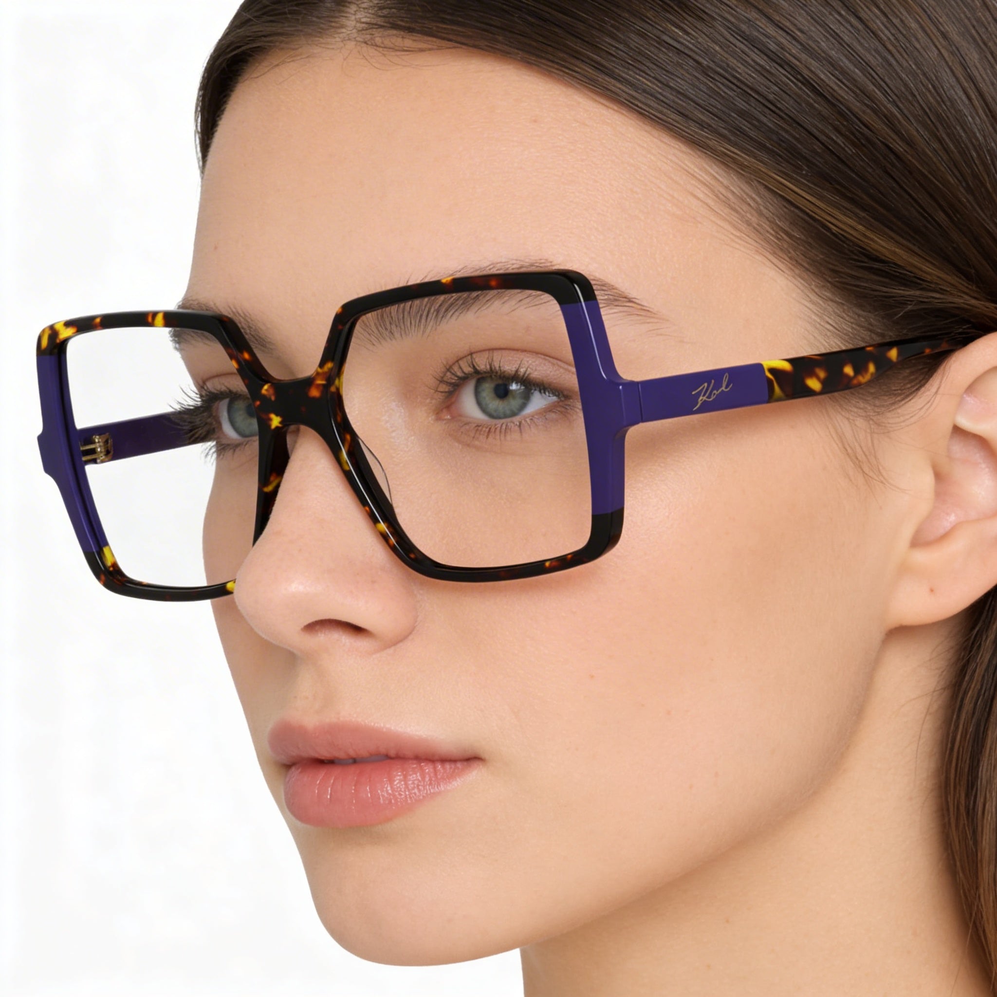 KARL LAGERFELD Kl6169 Women's Eyeglasses with Acetate Frame in Tokyo Tortoise Violet Color, 54mm Lens Width, Photo 5