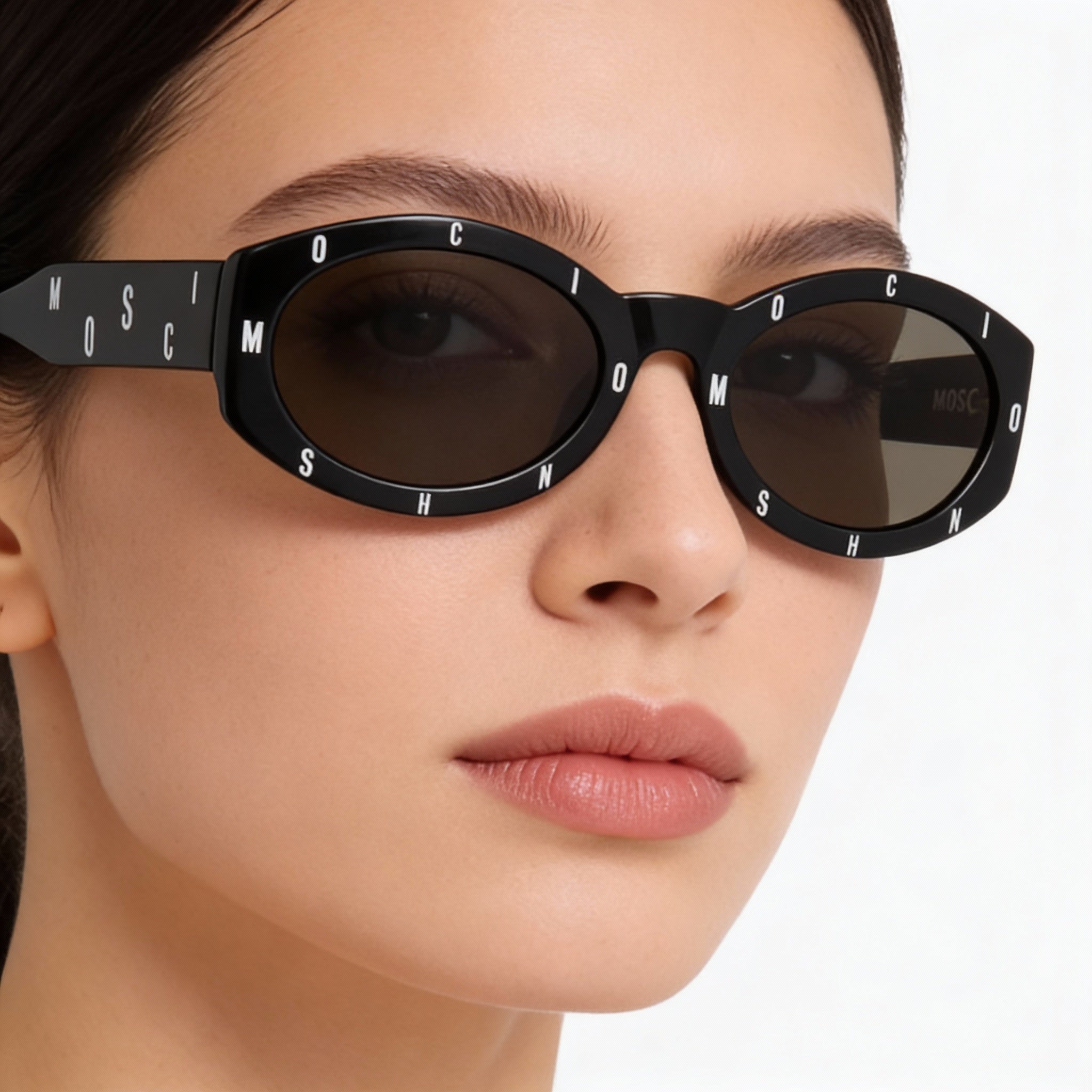 Gafas de sol Moschino MOS141/S para mujer, estilo casual, con montura negra y gris oscuro, lentes gris oscuro, protección UV, no polarizadas, 55 mm, Photo 5