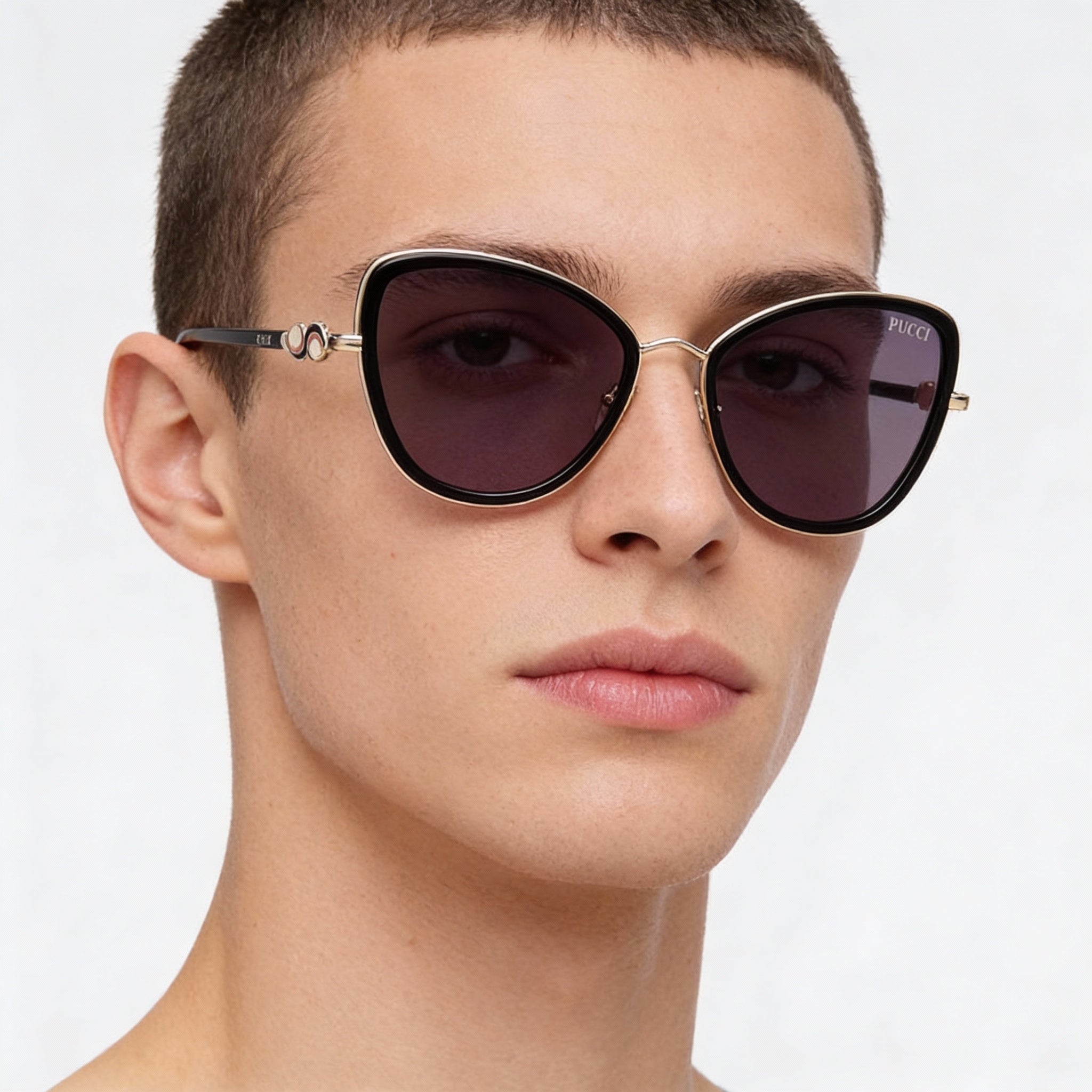 Emilio Pucci Modern Eyewear Crafted with a Metal Frame and Polycarbonate Lenses for Unisex Wearers, Featuring a 57mm Lens Width, Photo 3