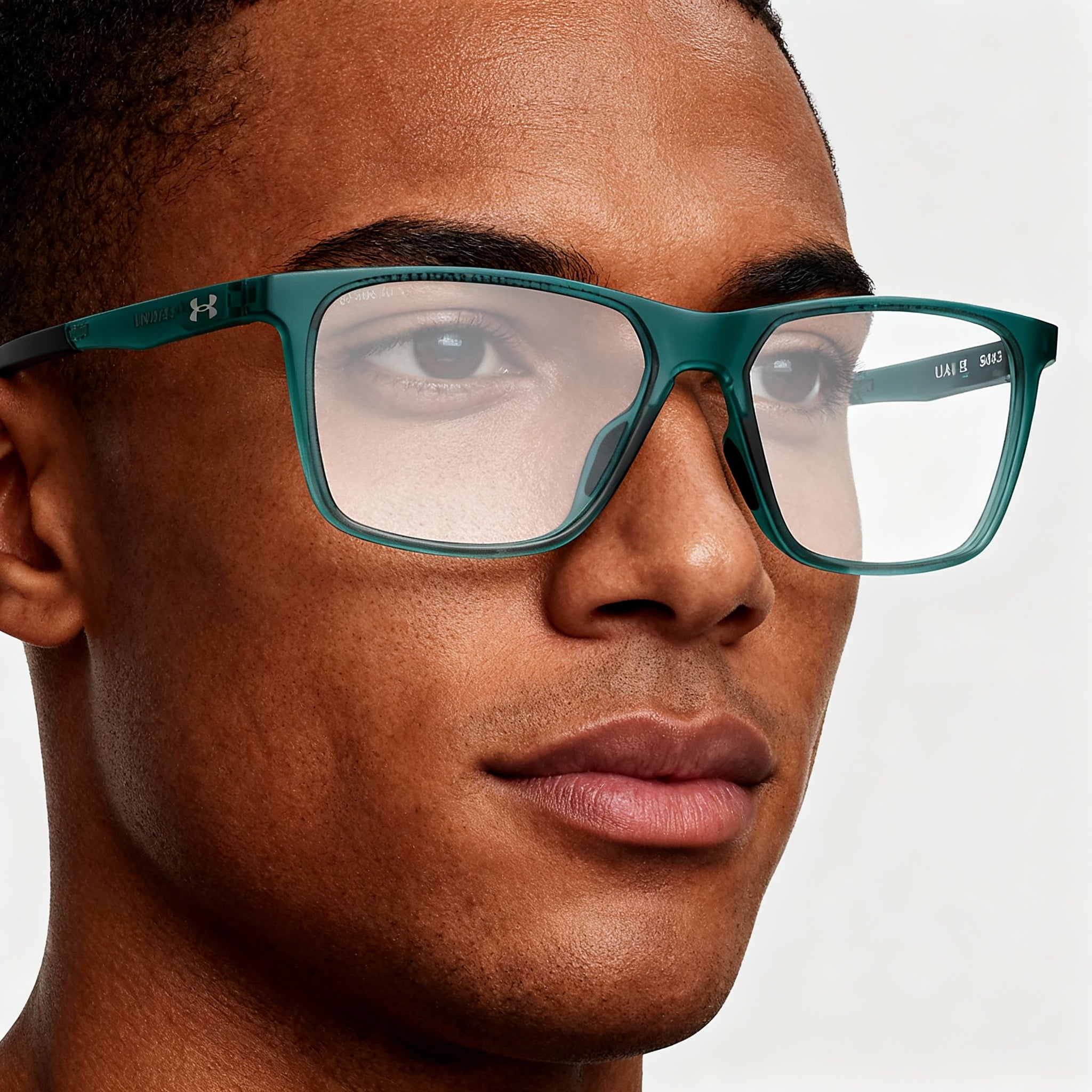 Under Armour UA 5043 Unisex Acetate Rectangular Teal Prescription Ready Optical Frames with Polycarbonate Lenses 55mm, Photo 5