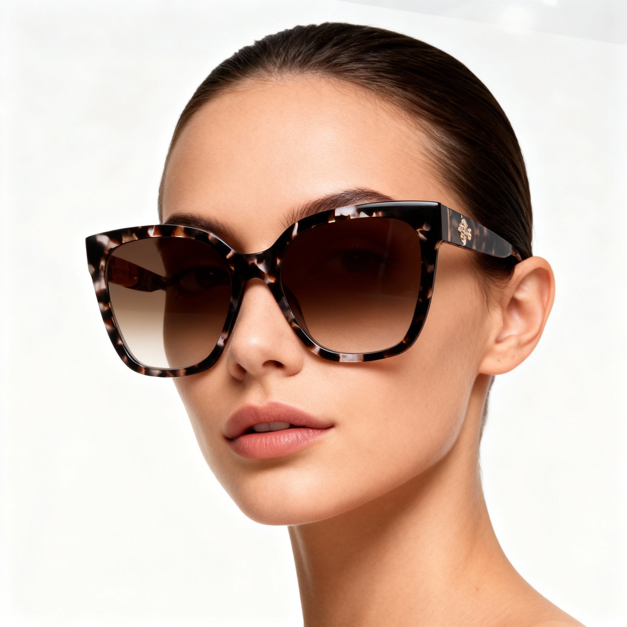 Moschino Classic Women's Pink Havana Plastic Butterfly Sunglasses with Brown Shaded Non-Polarized Lenses 55mm, Photo 4