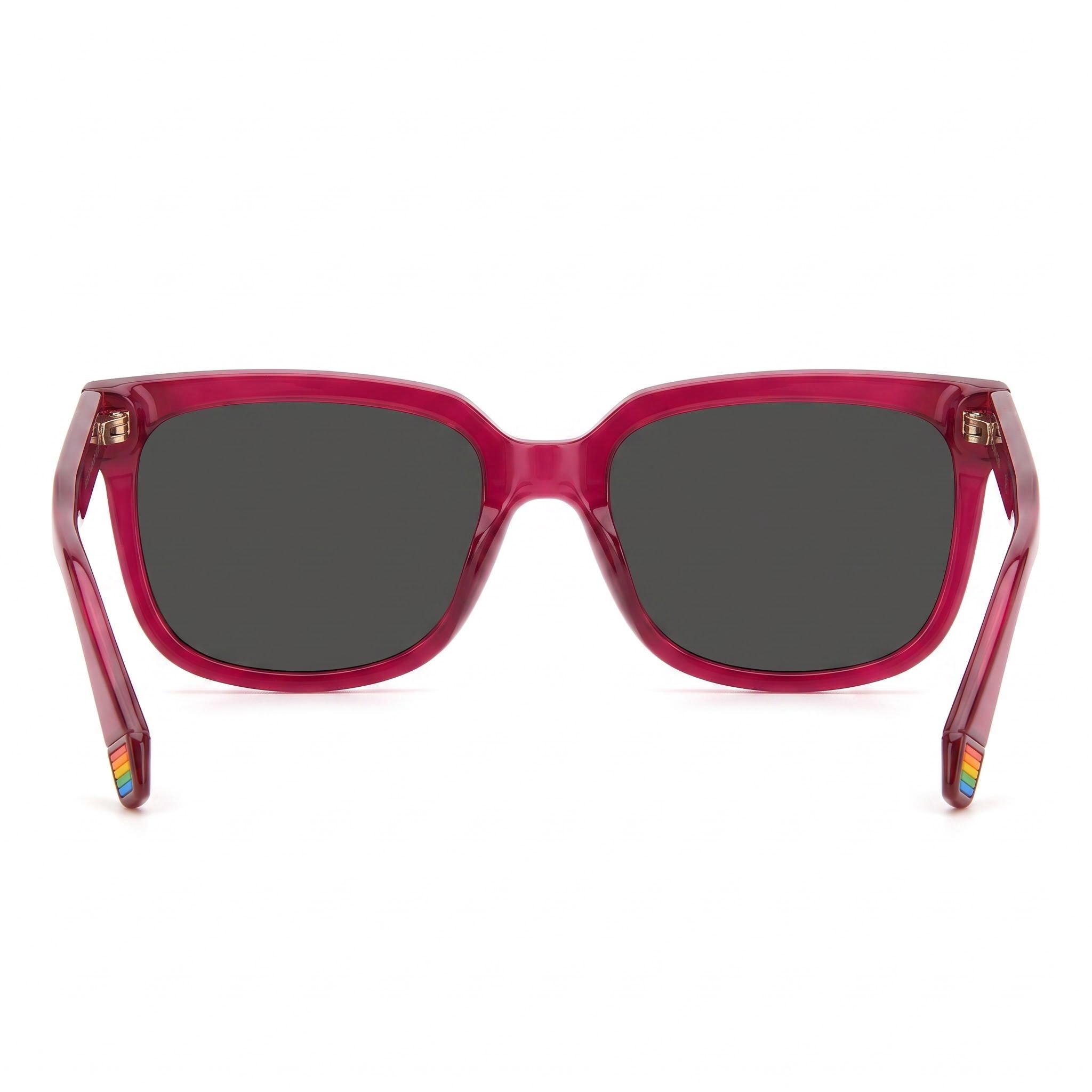 Polaroid Modern Men’s Fuchsia Polycarbonate Frame Grey Polarized UV 400 Protection Sunglasses 54mm, Photo 4