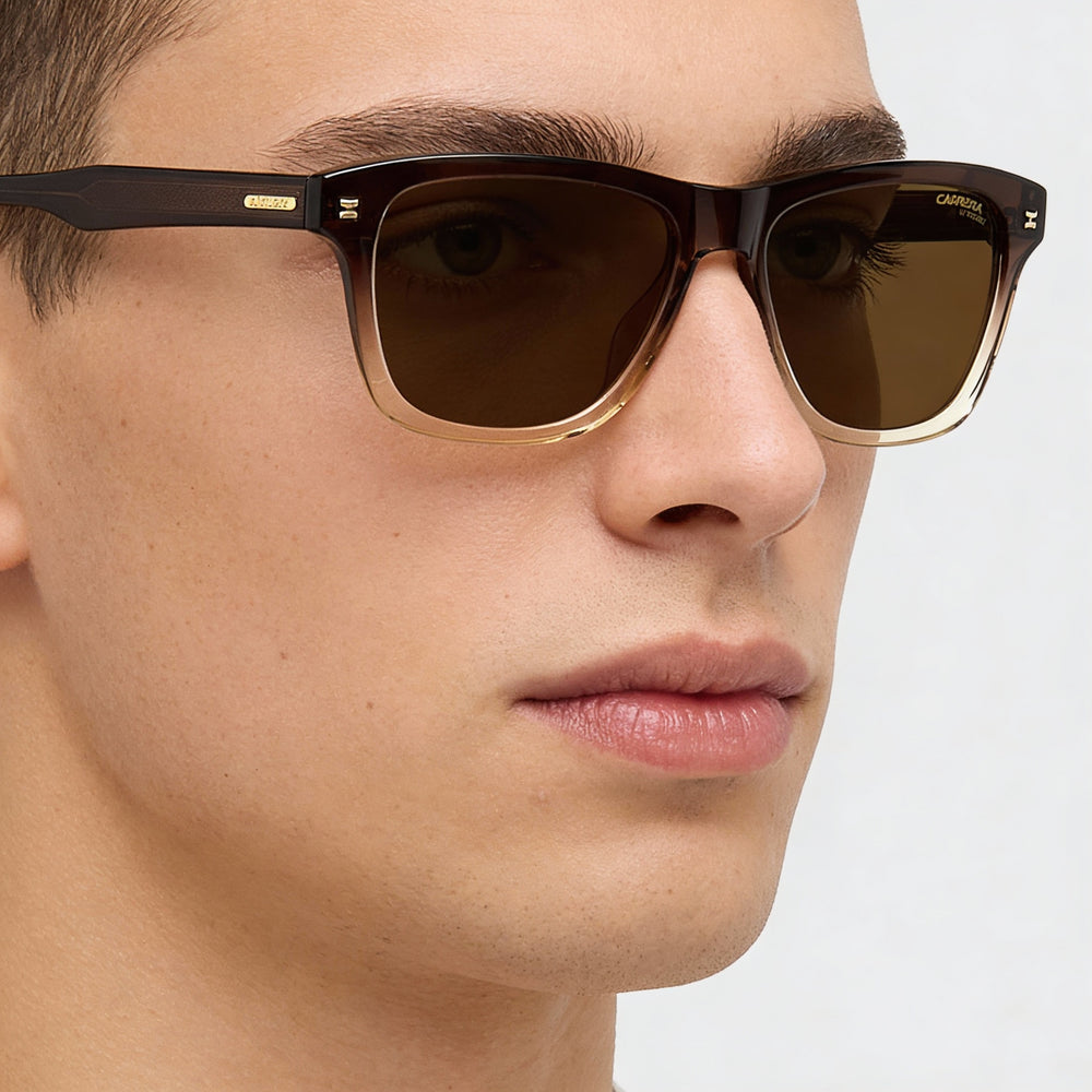 Carrera 266/S Unisex Acetate Sunglasses, Brown Beige Frame, Shaded Brown Beige Lenses, 100% UV Non-Polarized, 53mm